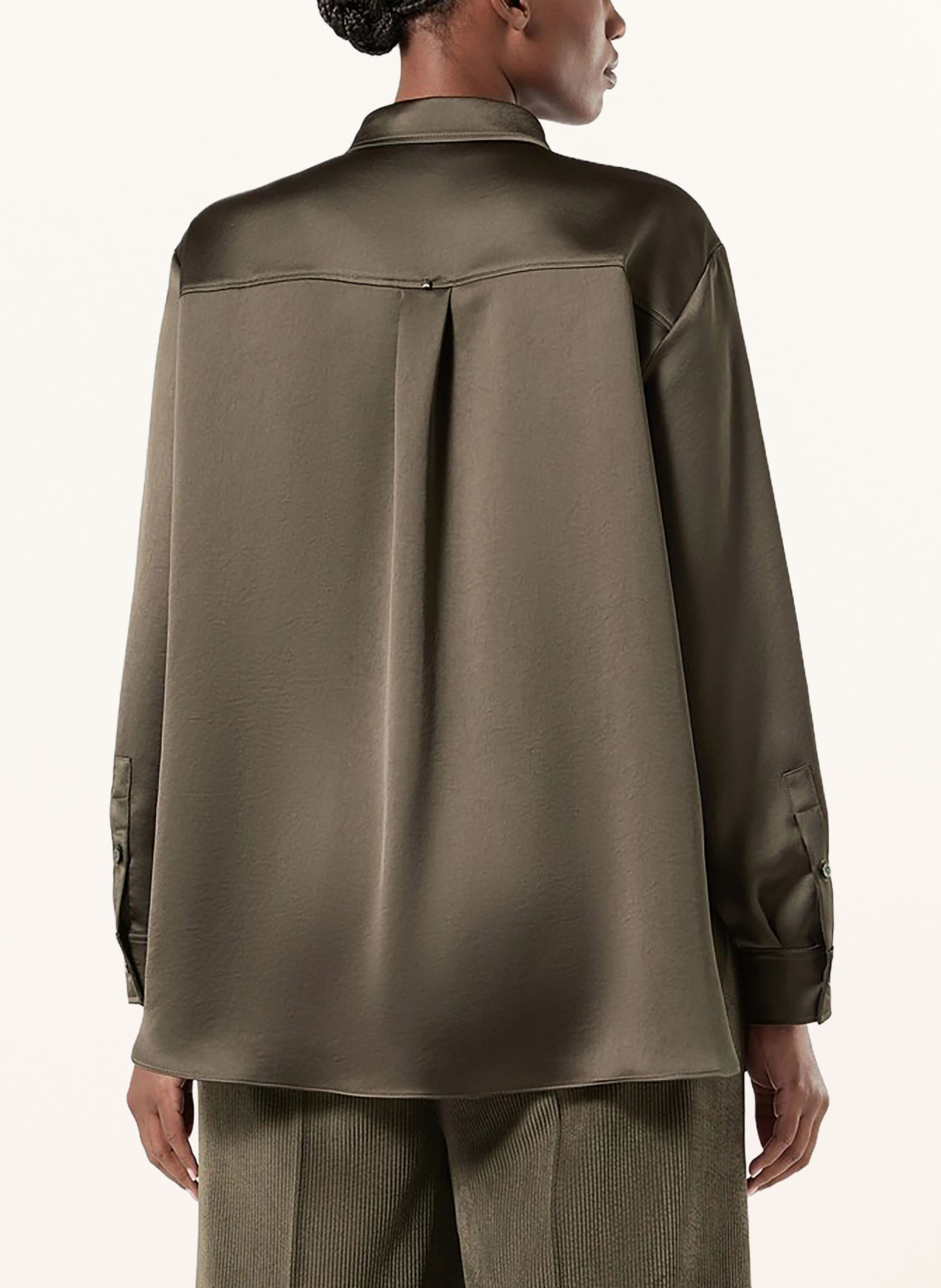MARINA RINALDI Satijnen overhemdblouse MRSADEPTO: MARRON FONCÉ