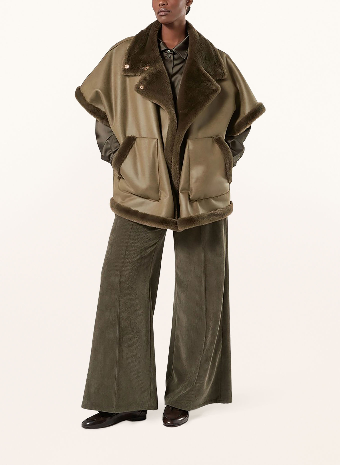 MARINA RINALDI Satijnen overhemdblouse MRSADEPTO: MARRON FONCÉ