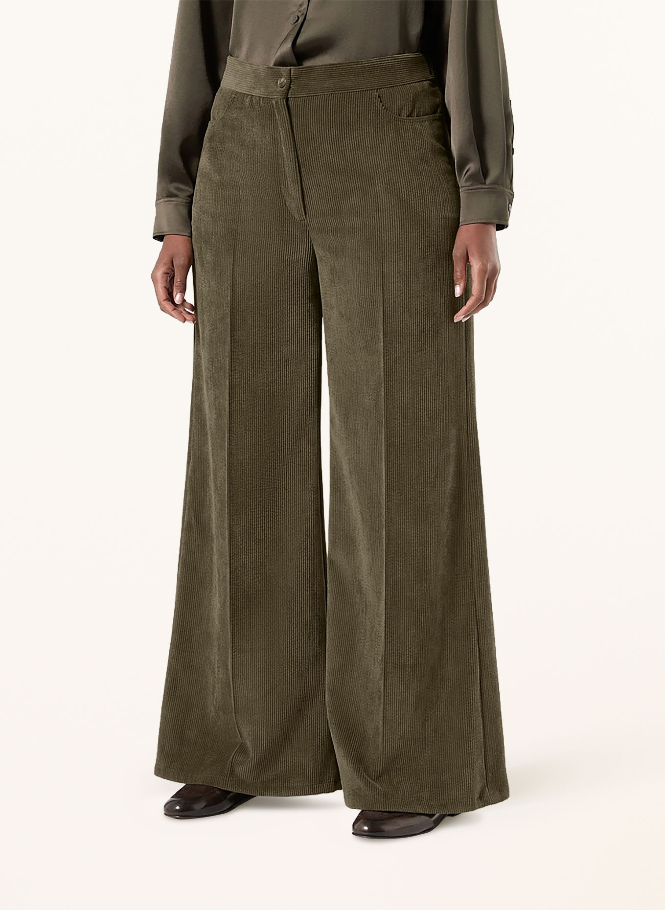 MARINA RINALDI Marlene-broek CADMIO van corduroy: OLIJF