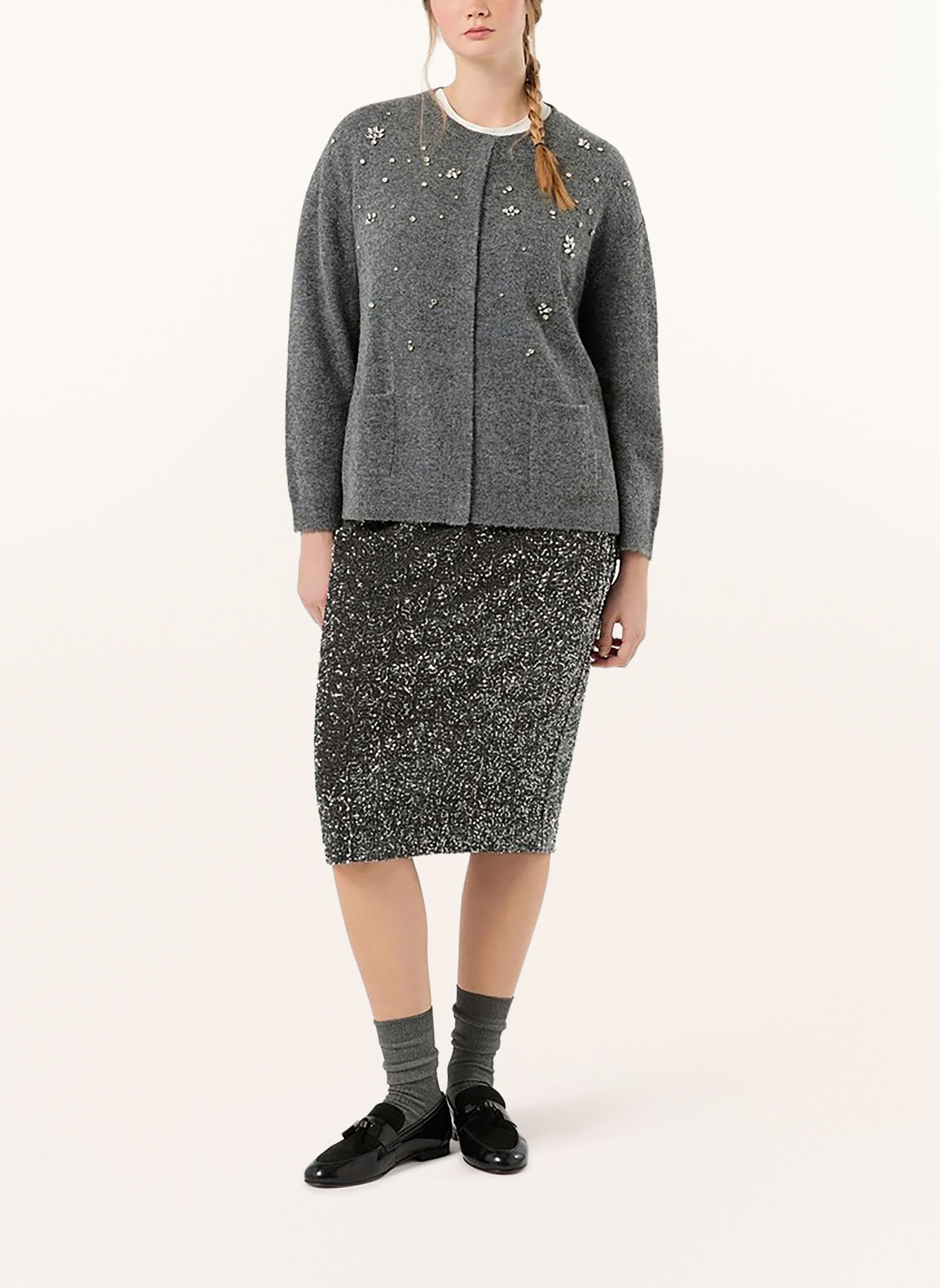 PERSONA MARINA RINALDI NNWBIG Skirt with Sequins: DARK GRAY