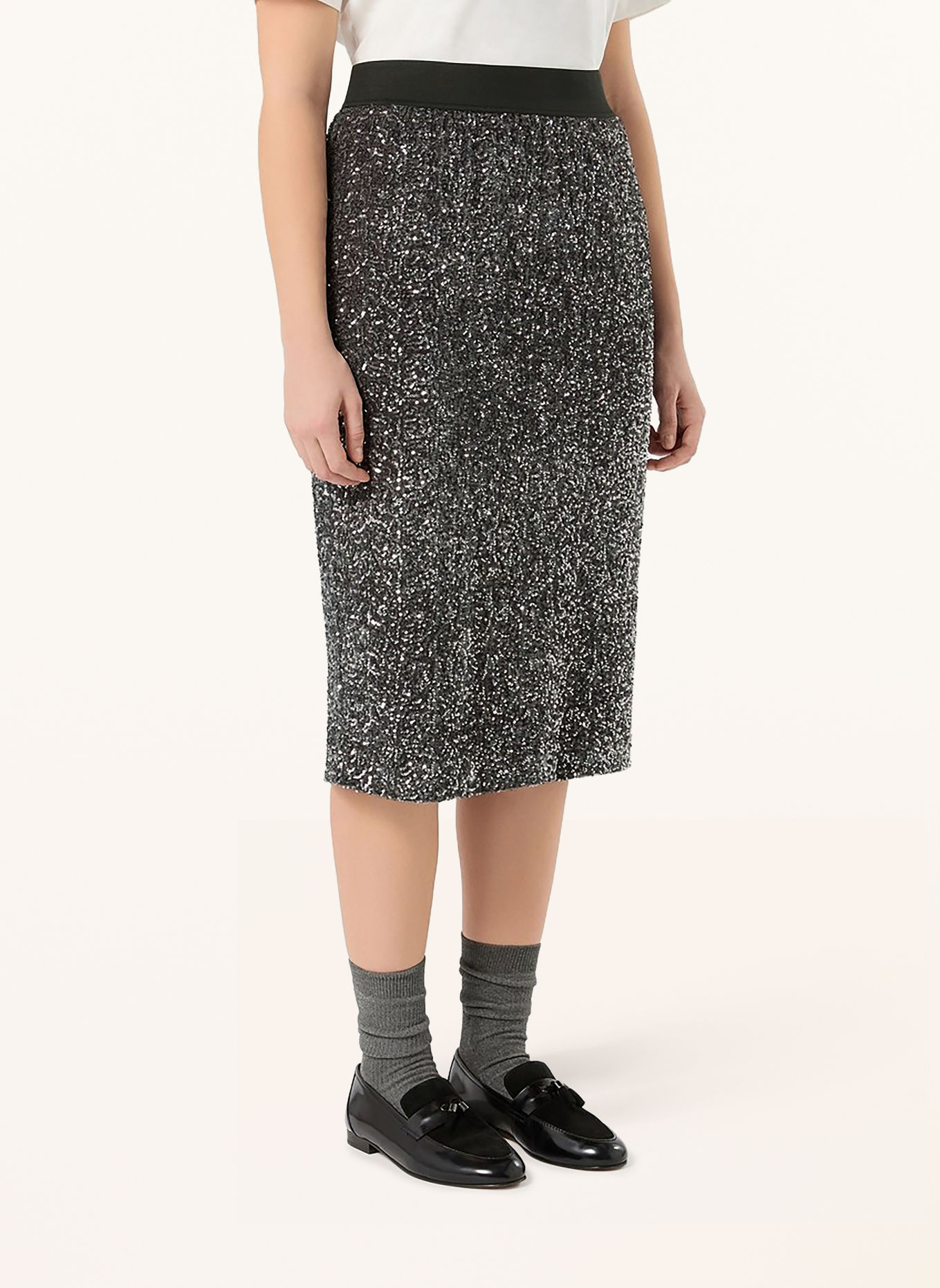 PERSONA MARINA RINALDI NNWBIG Skirt with Sequins: DARK GRAY