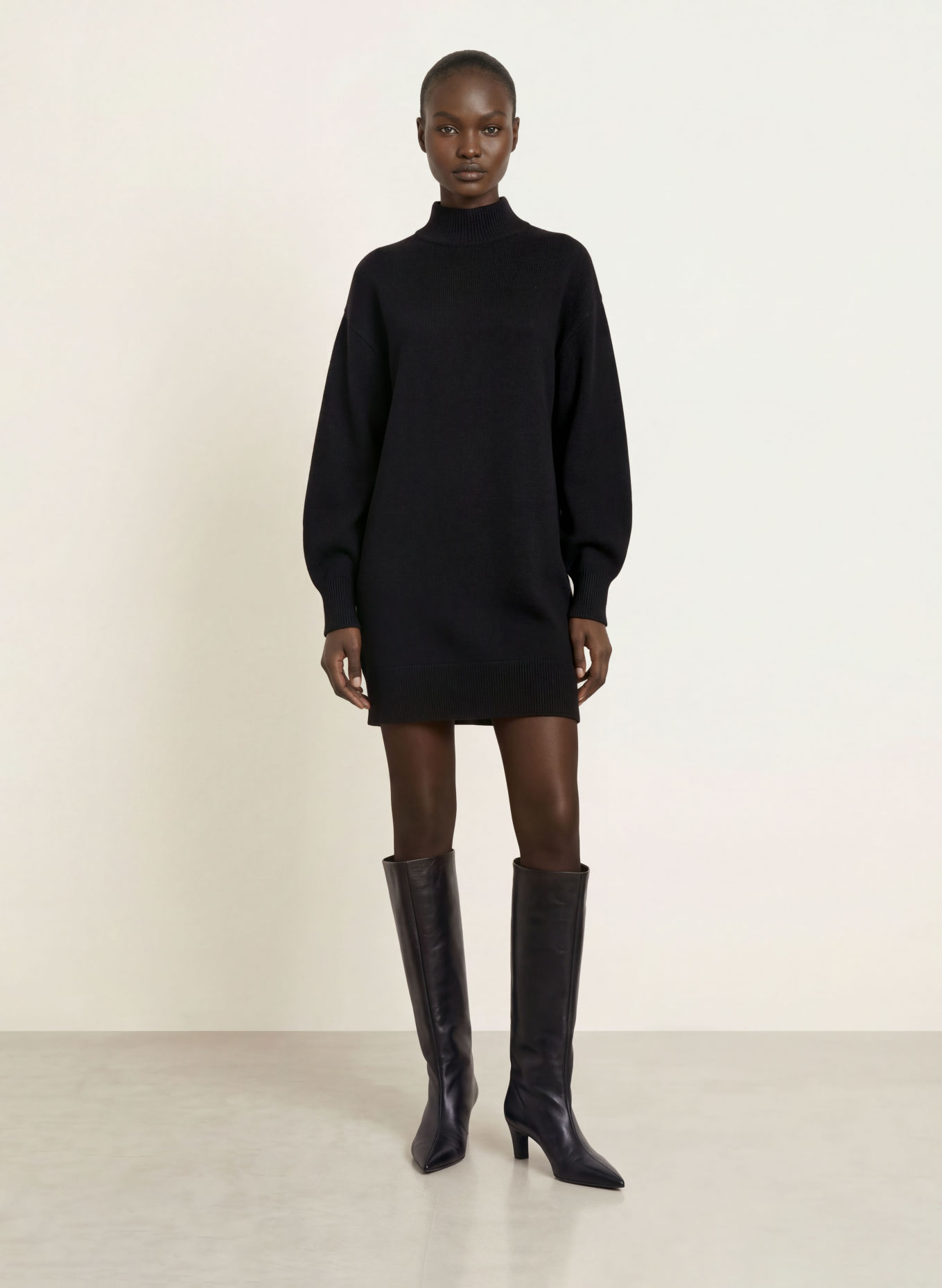 HUGO SORELLENY Knit Dress: BLACK