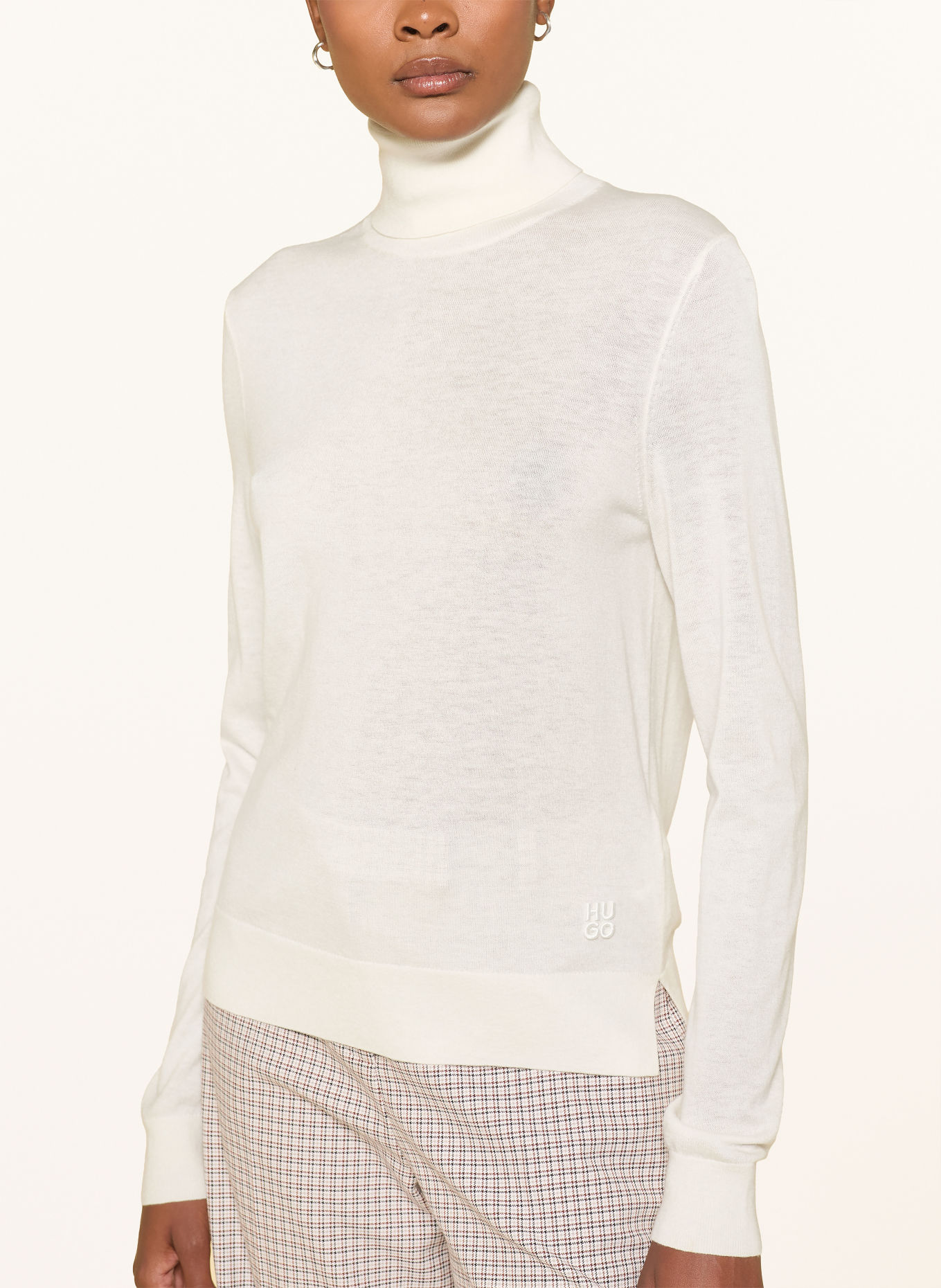 HUGO Rollkragenpullover SEDENNINA: ECRU