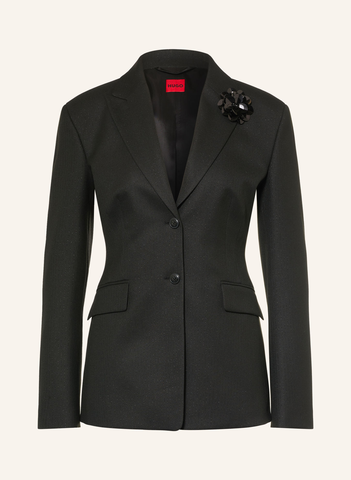 HUGO Blazer ASMALLA mit Glitzergarn: SCHWARZ