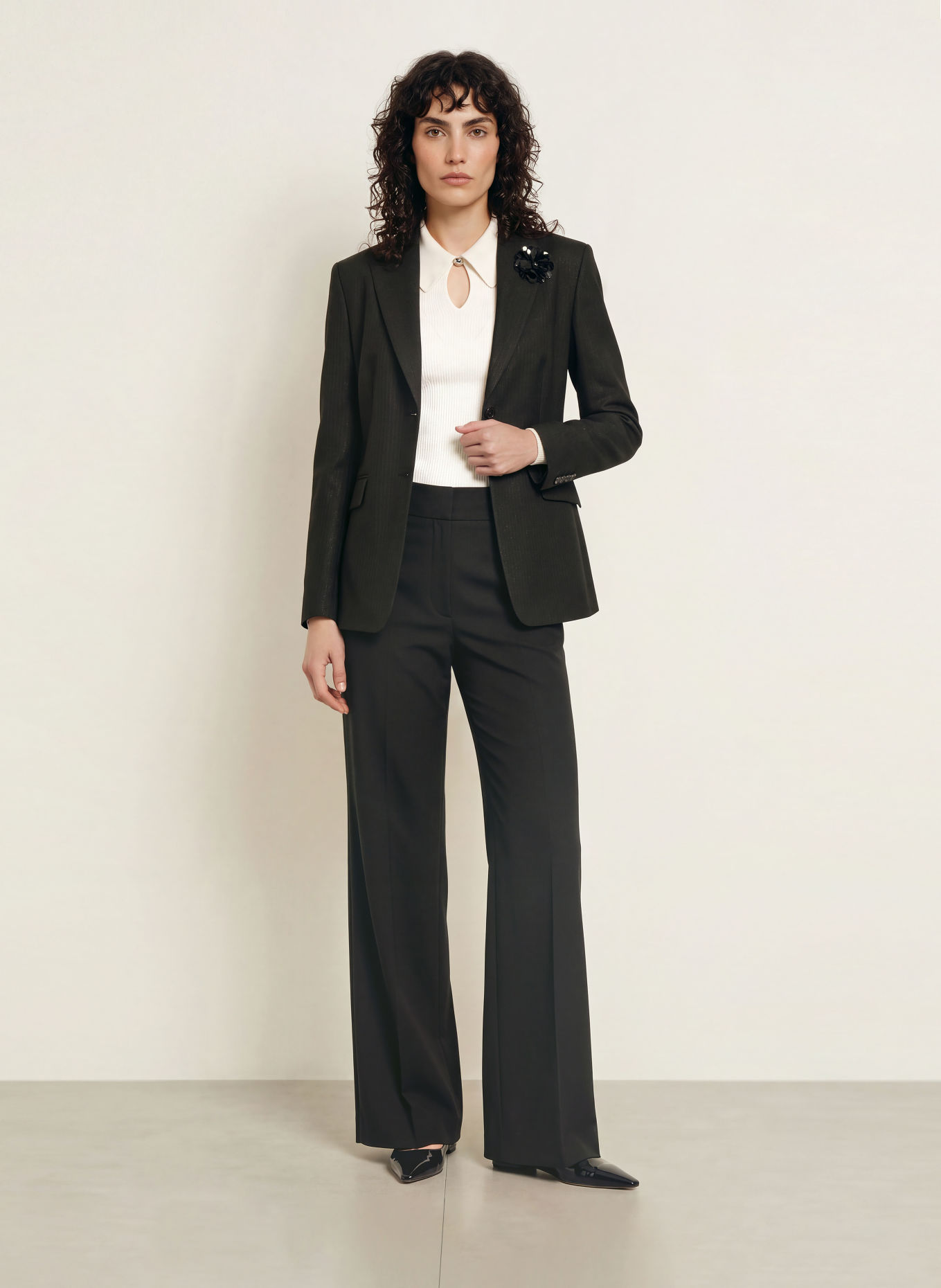 HUGO Blazer ASMALLA mit Glitzergarn: SCHWARZ