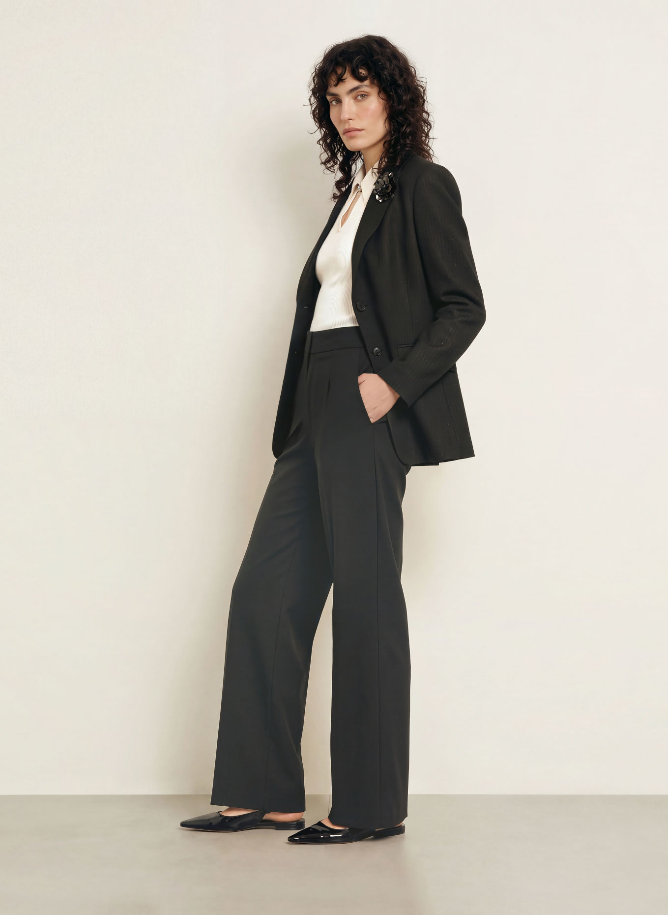 HUGO Blazer ASMALLA mit Glitzergarn: SCHWARZ