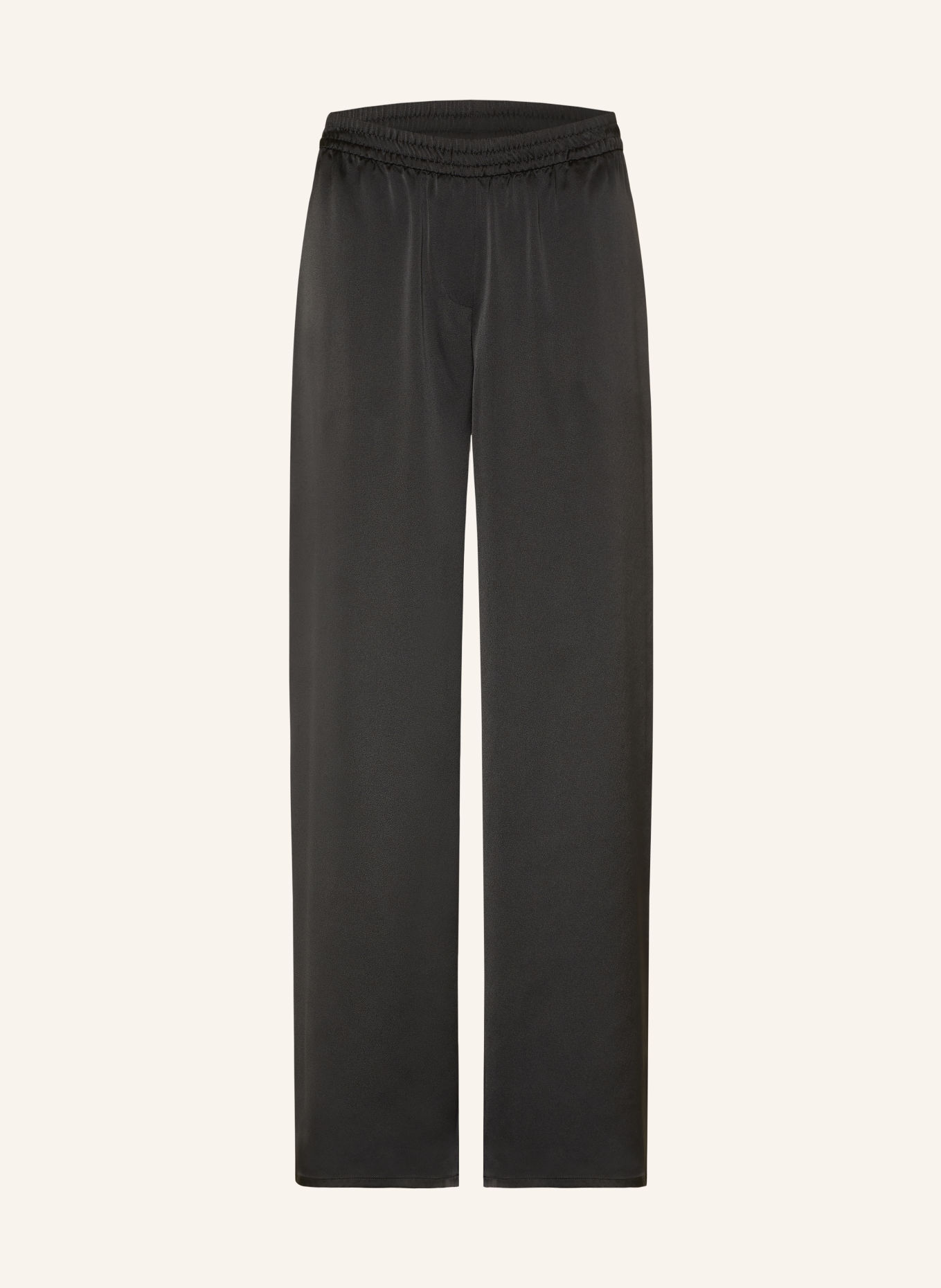 HUGO Pantaloni Marlene HASABELLA din satin: NEGRU