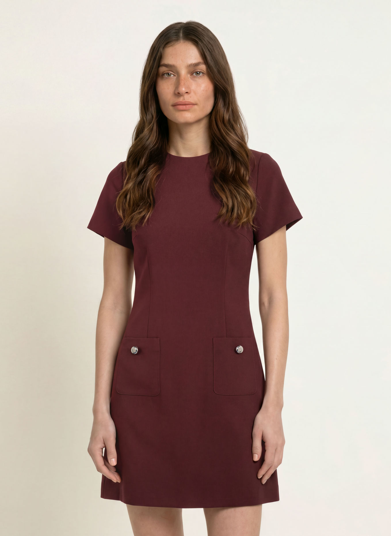 HUGO Robe fourreau KIHANNA: ROUGE FONCÉ