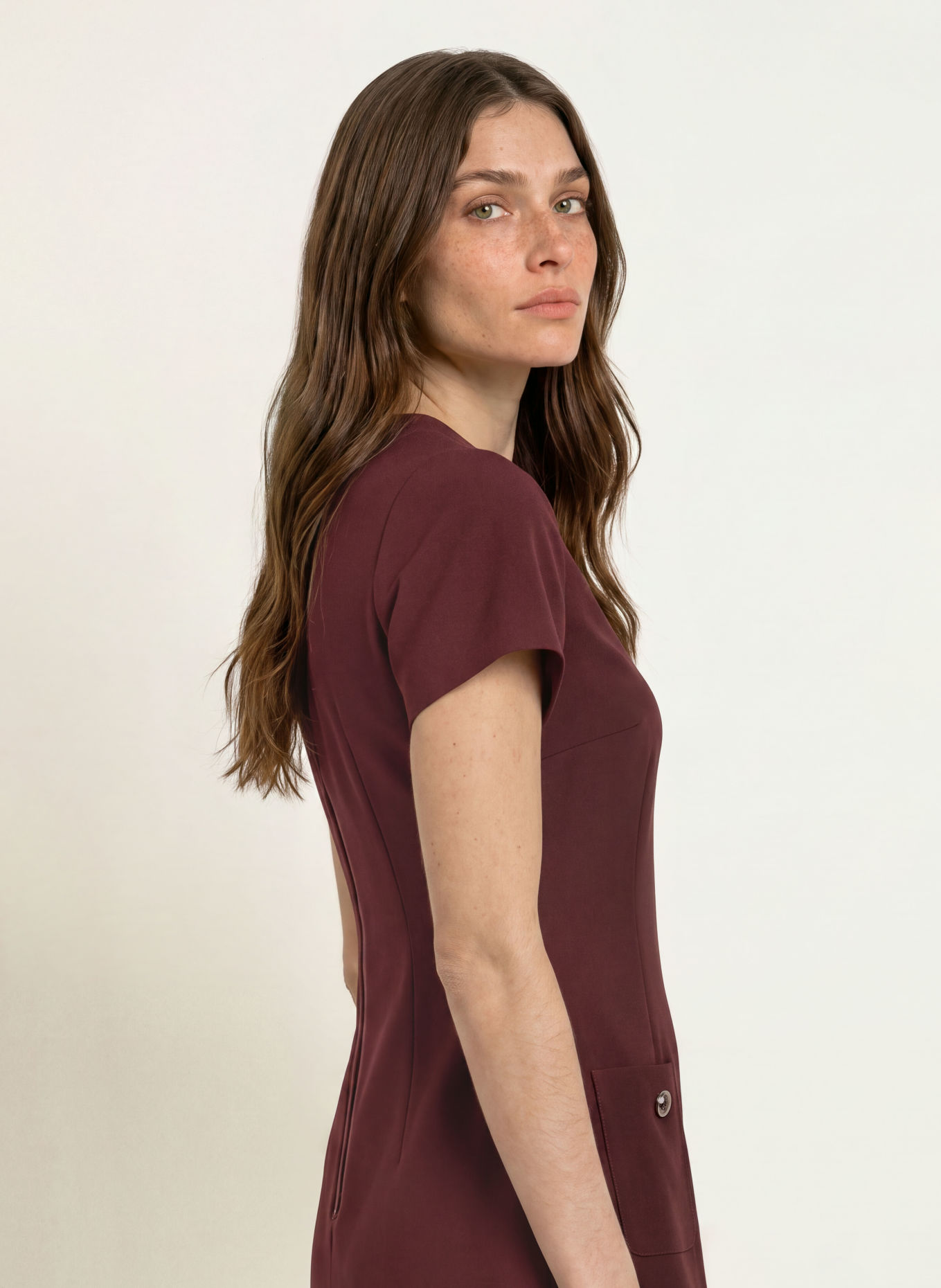 HUGO Robe fourreau KIHANNA: ROUGE FONCÉ