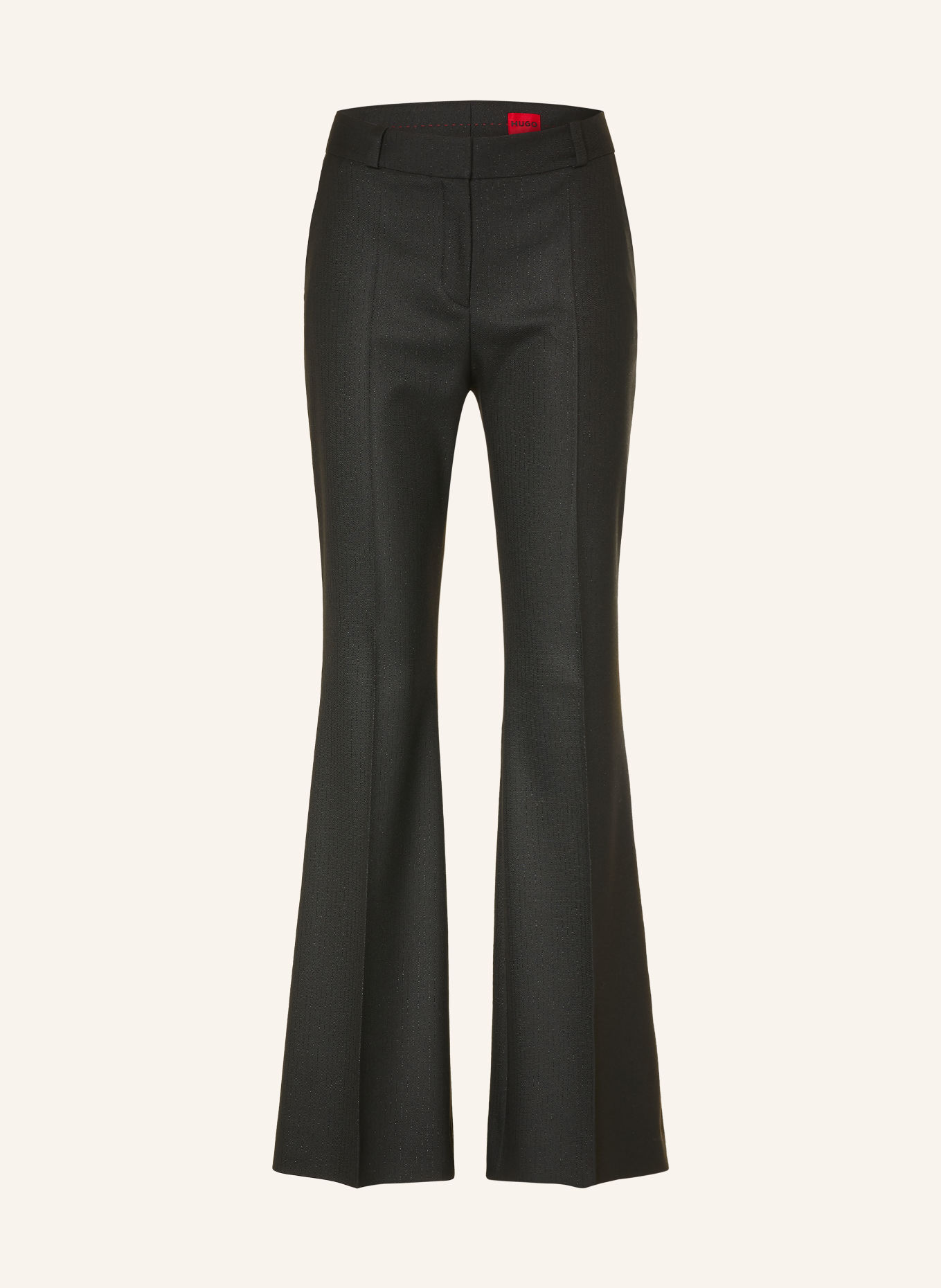 HUGO HISO Trousers with Glitter Yarn: BLACK