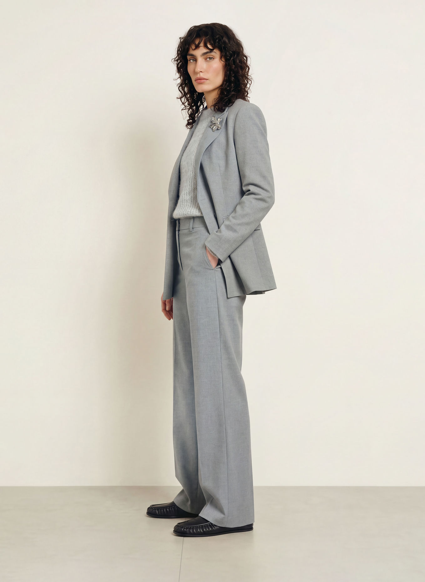 HUGO Pantalon palazzo HASMINA: GRIS