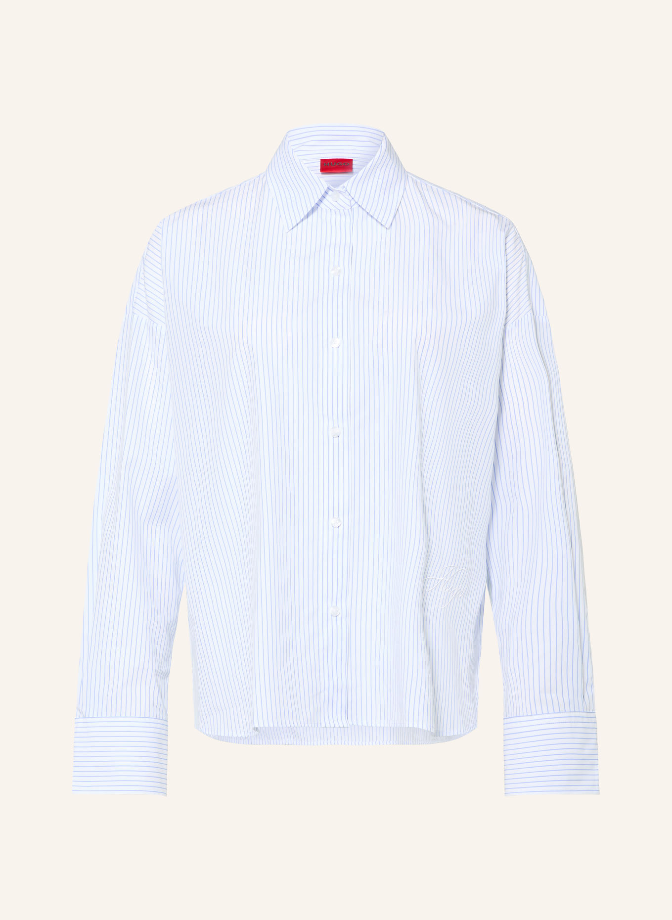 HUGO Hemdbluse EXPAND: WEISS / HELLBLAU