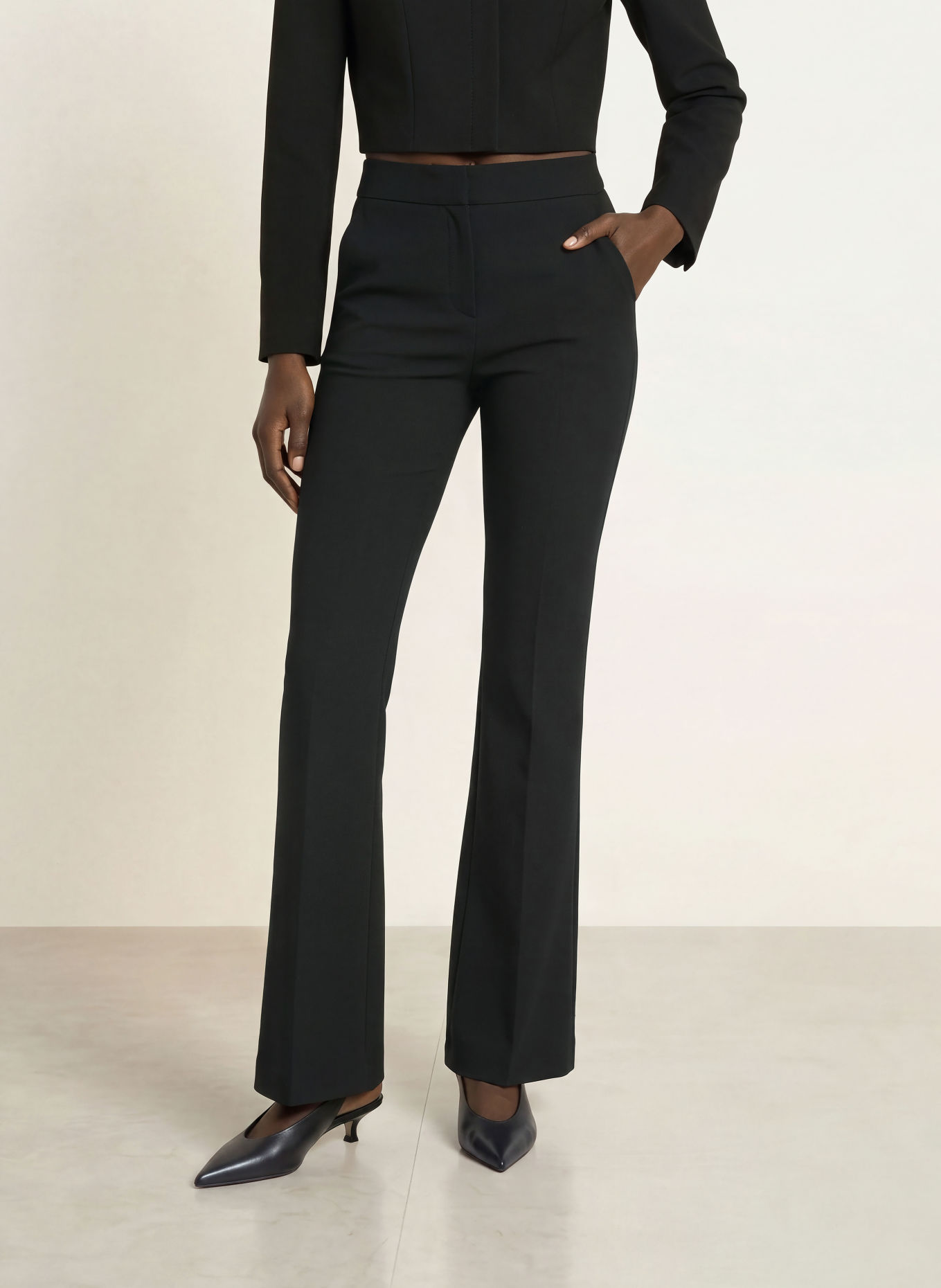 HUGO Bootcut broek HIMIMA: ZWART