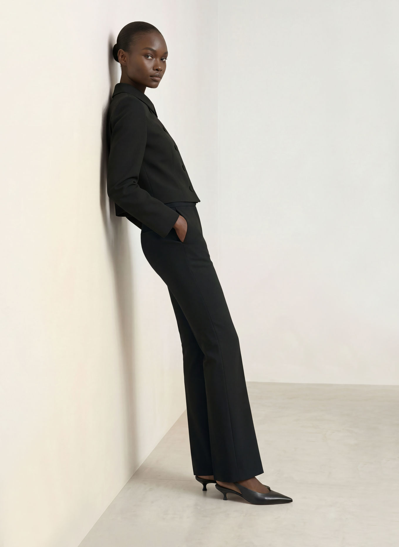 HUGO Bootcut broek HIMIMA: ZWART