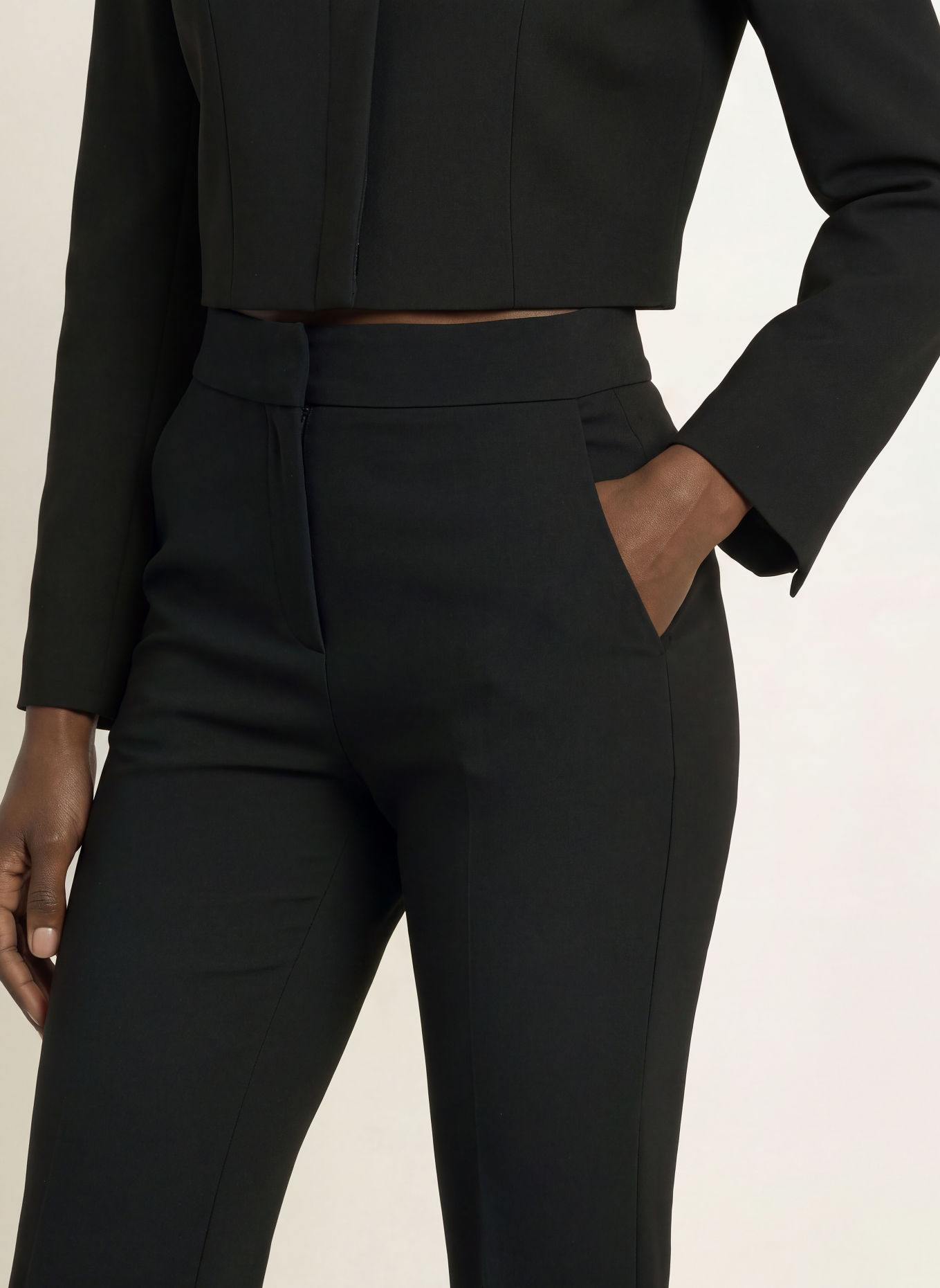 HUGO Bootcut broek HIMIMA: ZWART