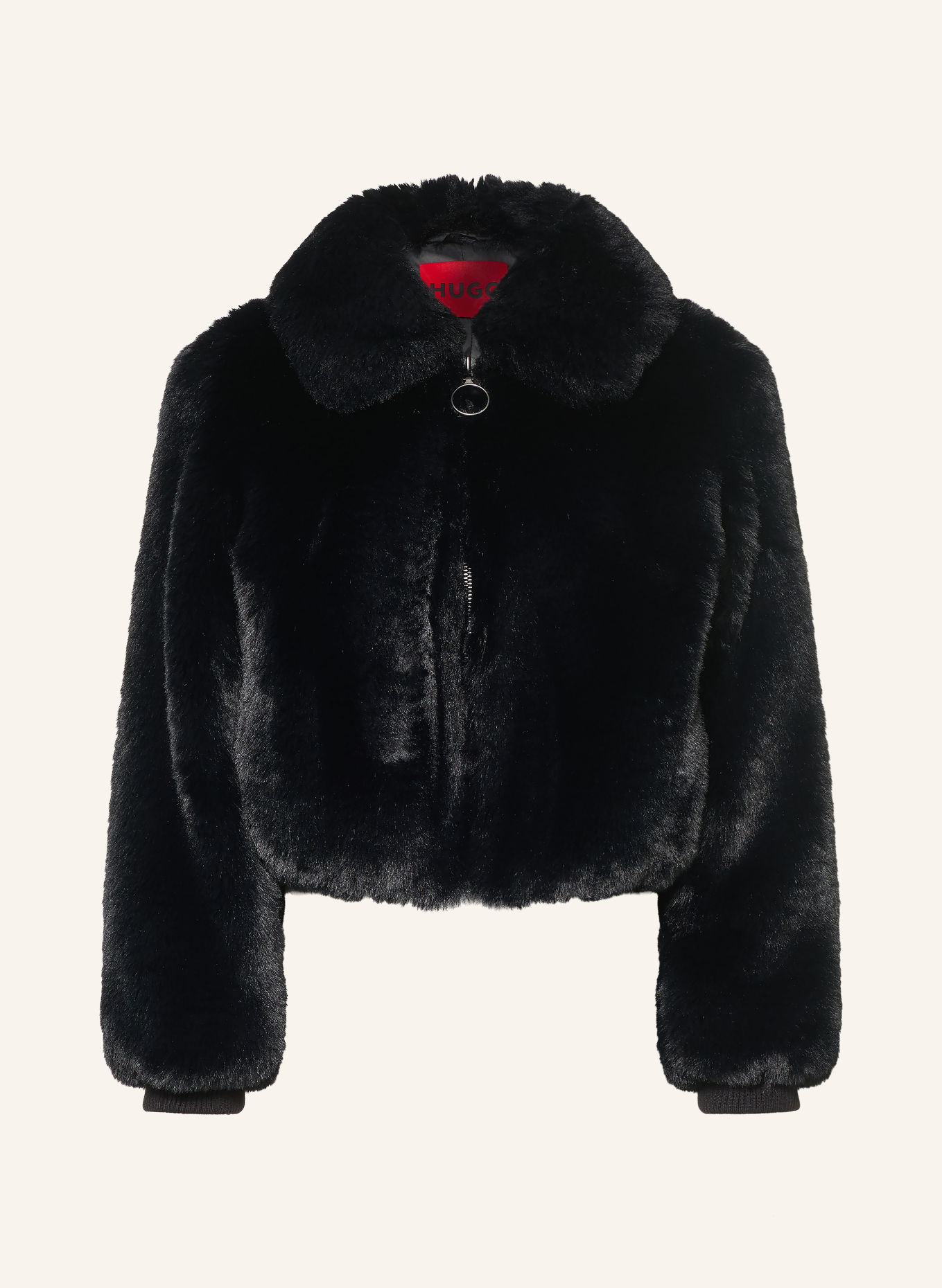 HUGO FABI Faux Fur Jacket: BLACK