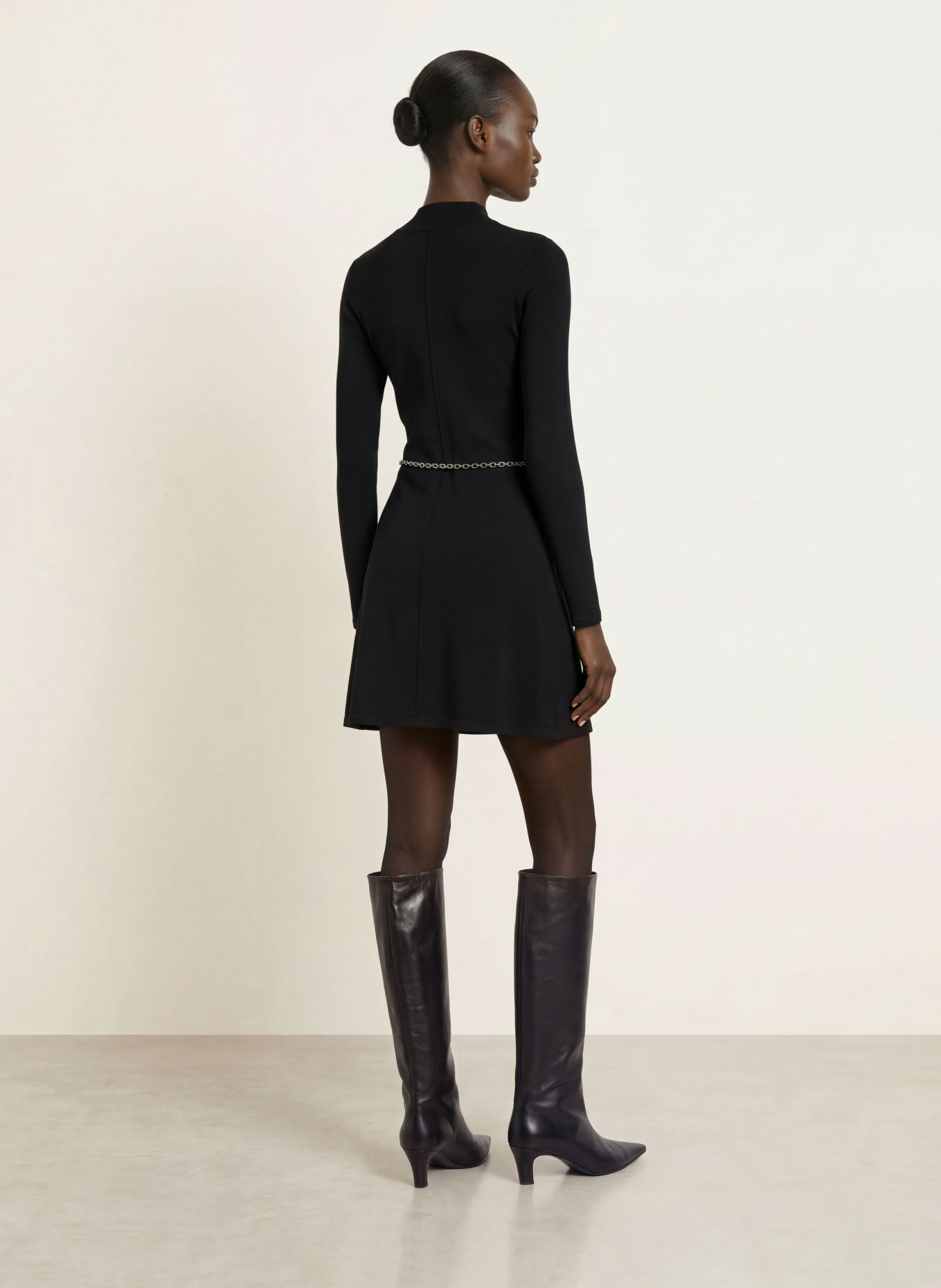 HUGO SANTENY Knit Dress: BLACK