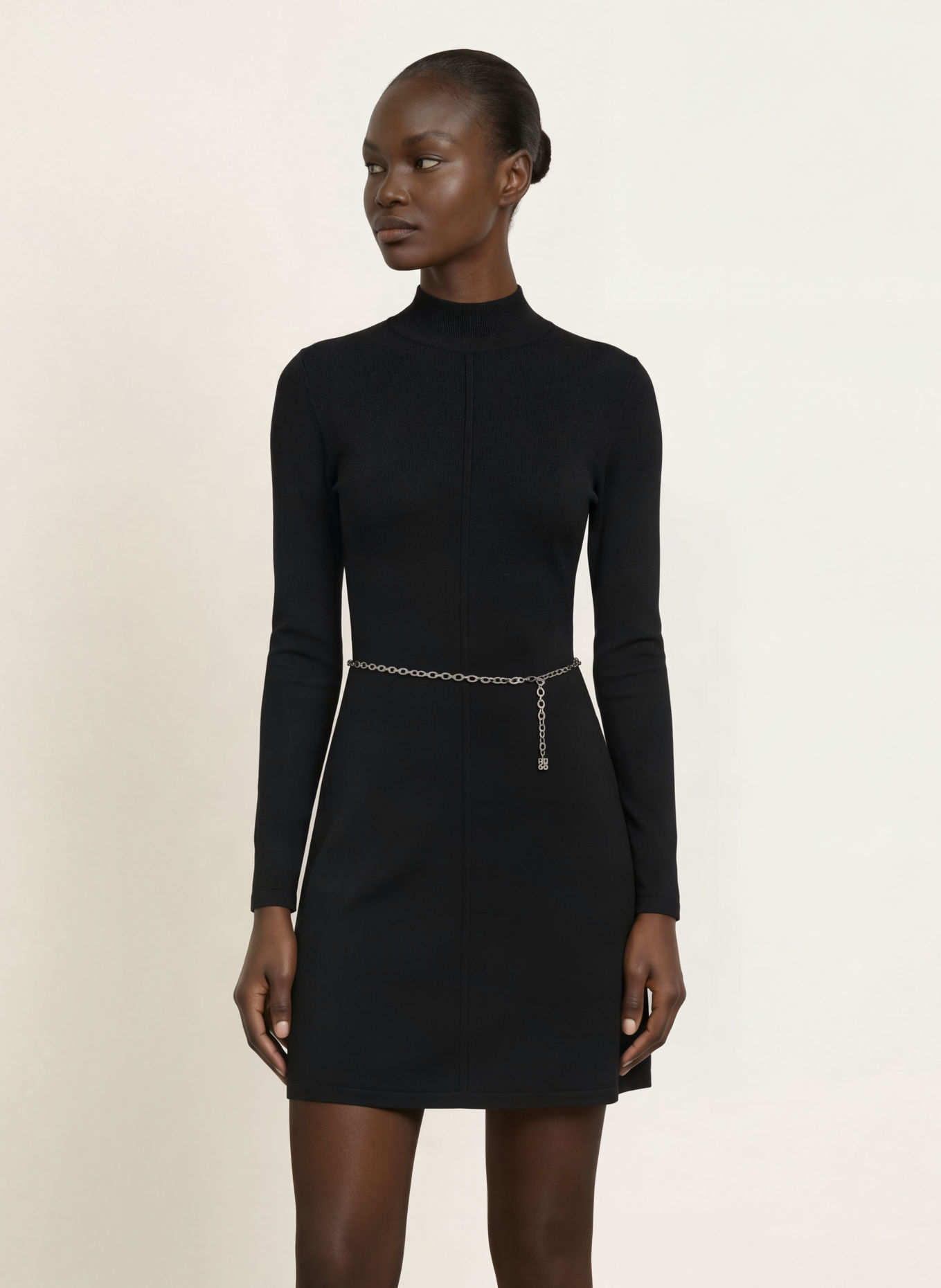 HUGO SANTENY Knit Dress: BLACK