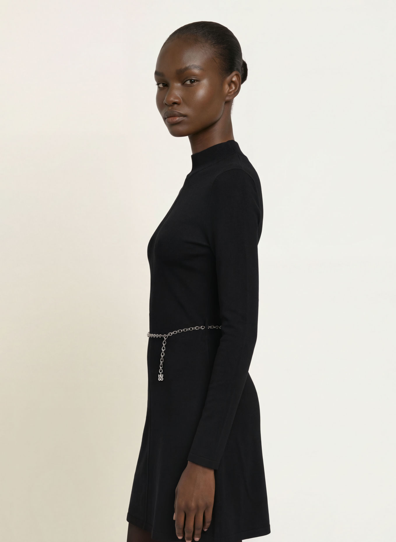 HUGO SANTENY Knit Dress: BLACK