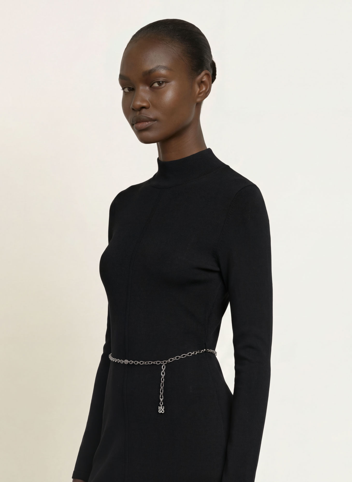 HUGO SANTENY Knit Dress: BLACK