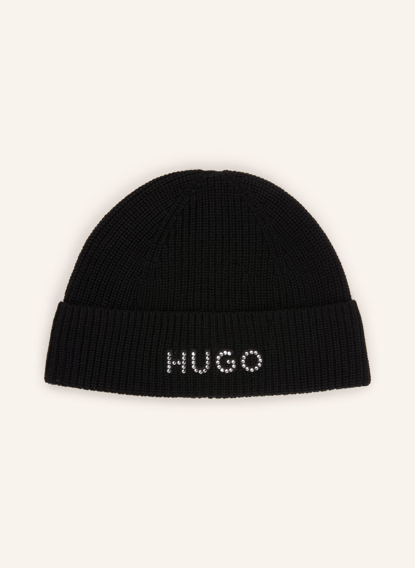 HUGO Șapcă SIRO cu pietre decorative: NEGRU