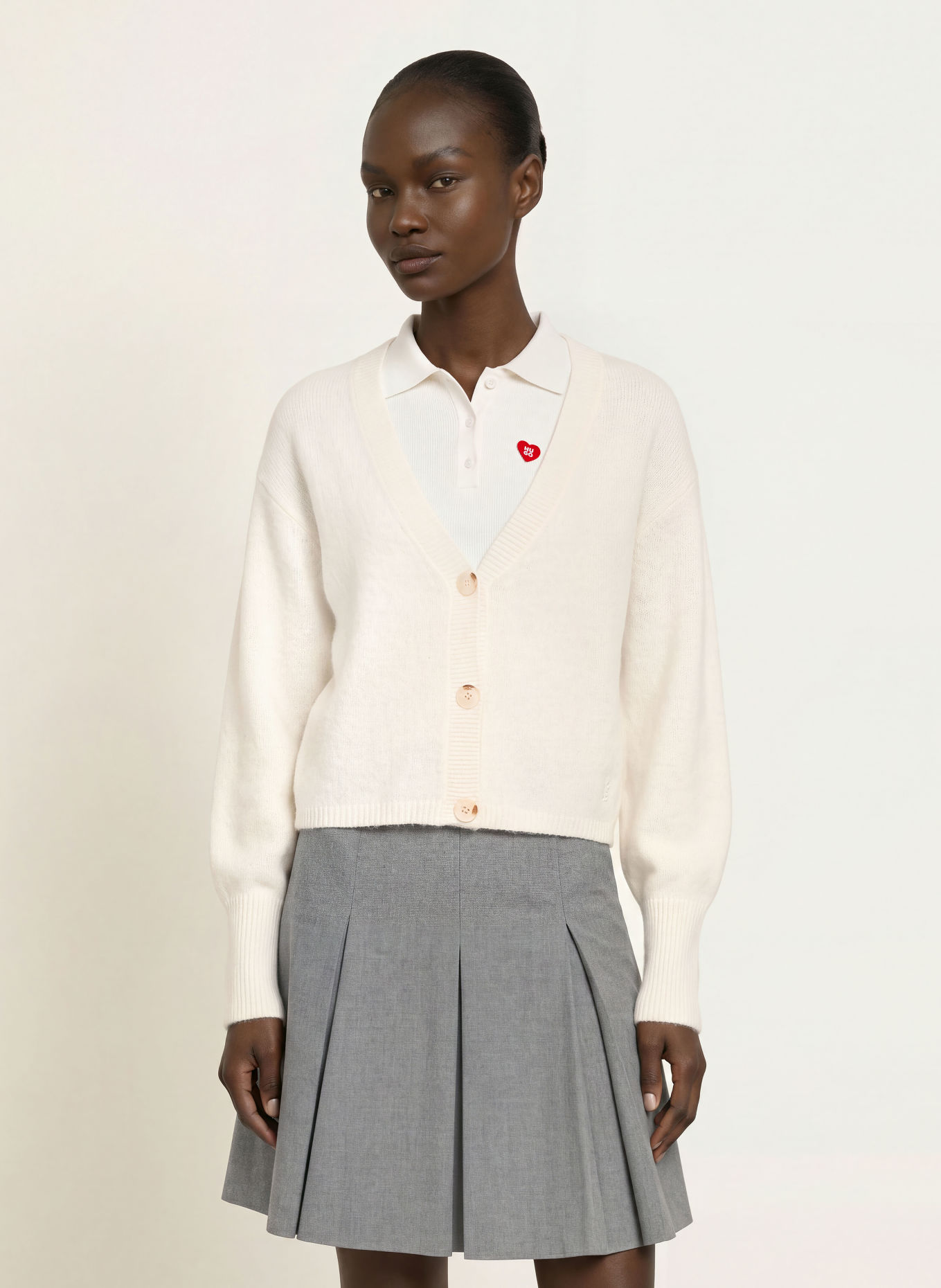 HUGO Strickjacke SIRALA: ECRU
