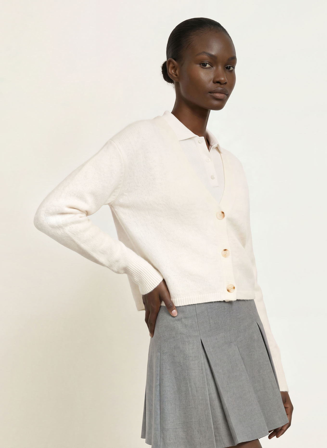 HUGO Strickjacke SIRALA: ECRU