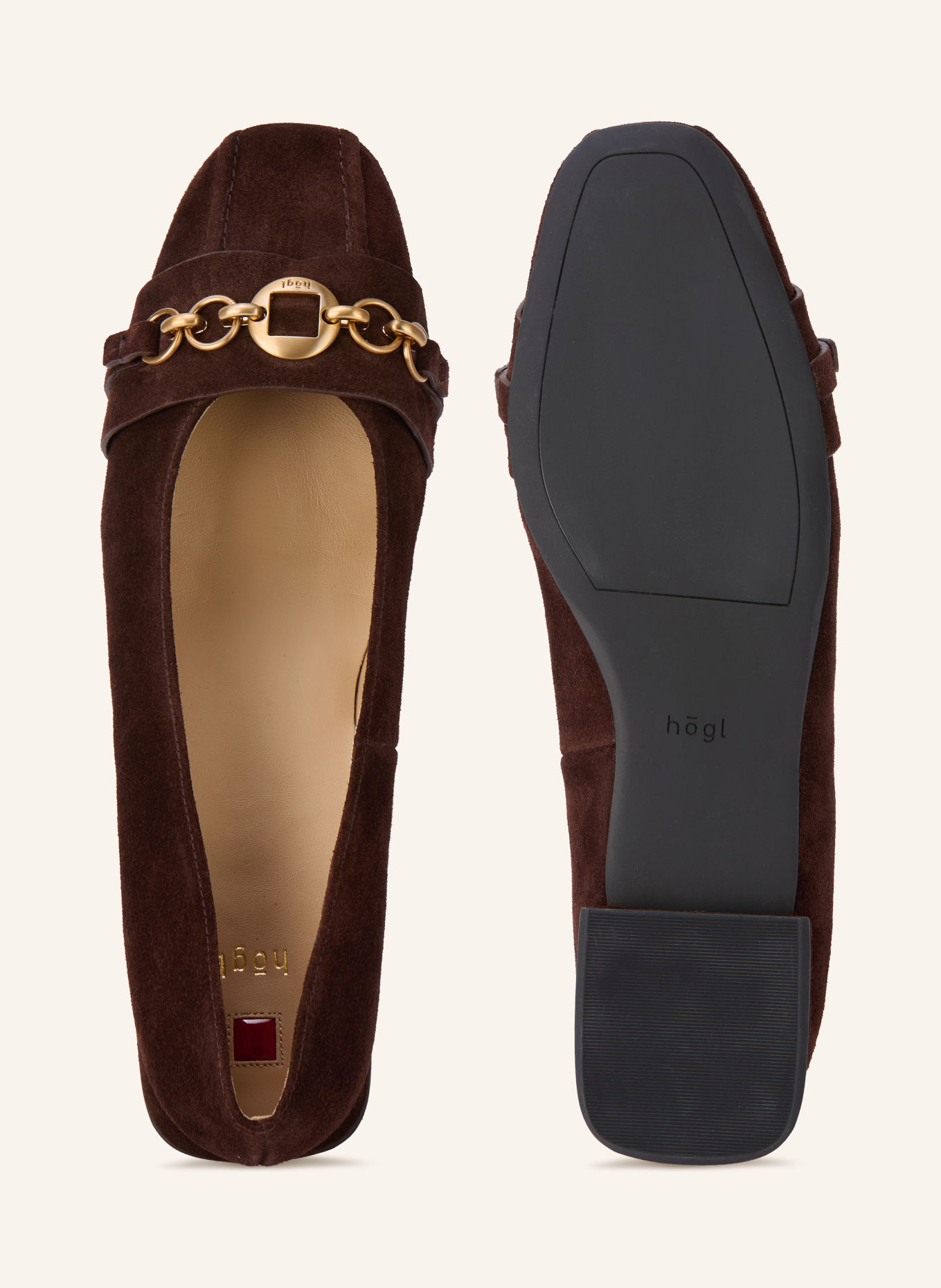 Högl Ballerinas: DARK BROWN / GOLD