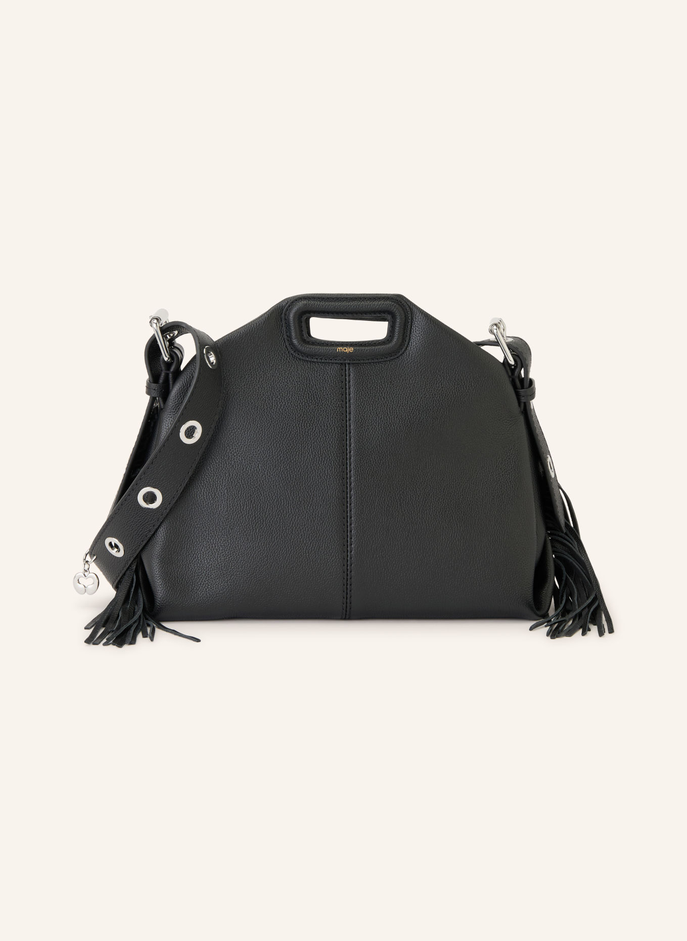 maje Schultertasche: SCHWARZ / SILBER