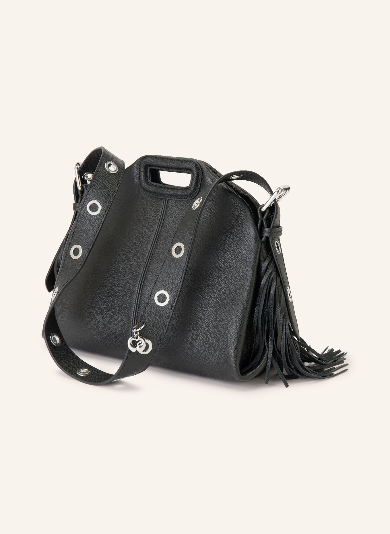 maje Schultertasche: SCHWARZ / SILBER