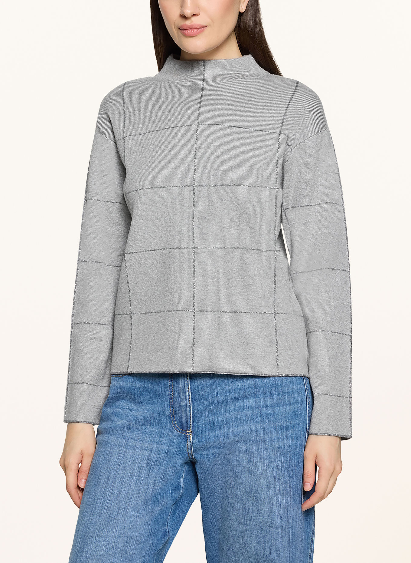 Betty Barclay Sweater with glitter yarn: GRAY / PLATINUM