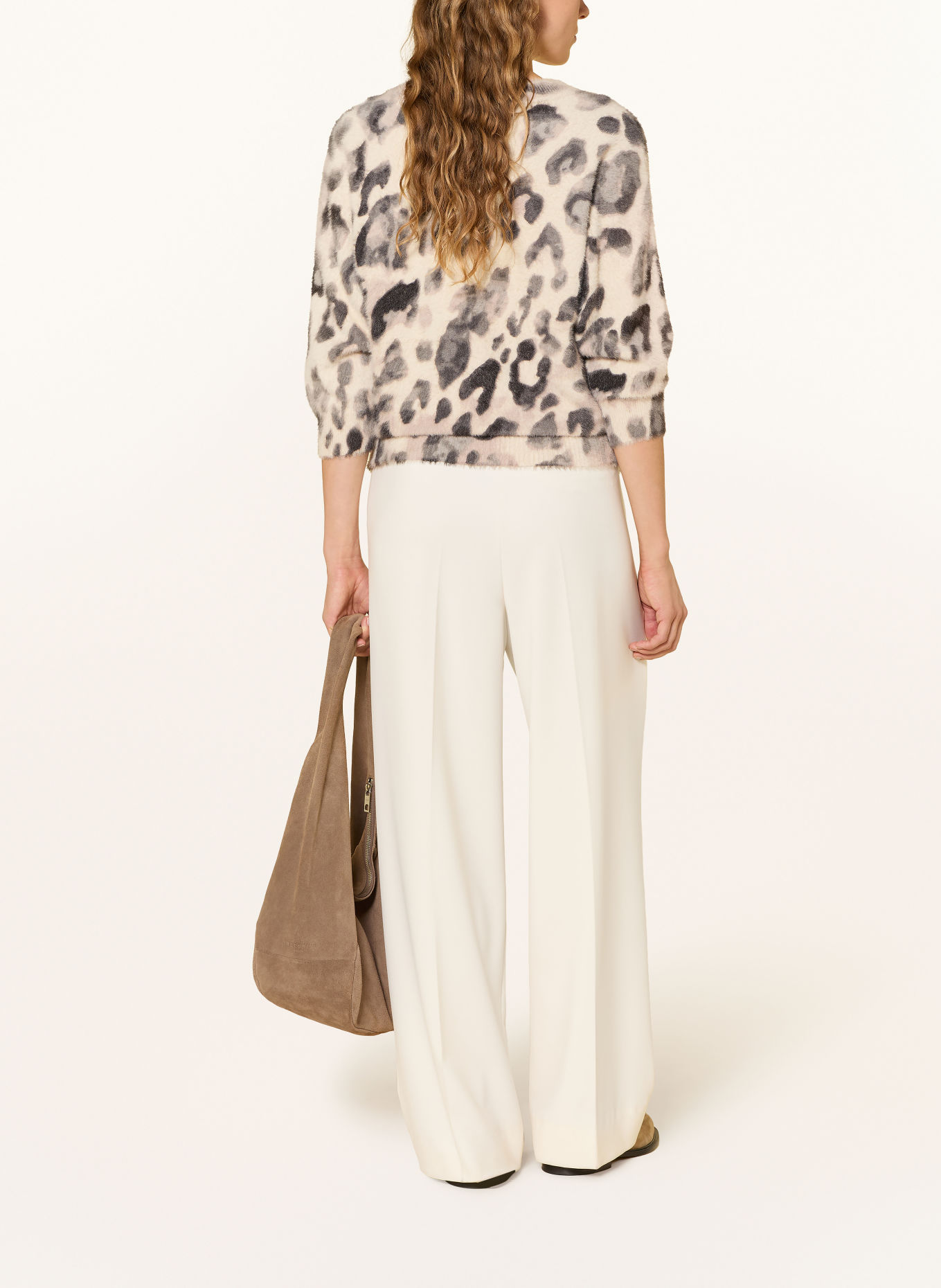 Betty Barclay Trui met 3/4-mouwen en pailletten: DONKERGRIJS / BEIGE / ECRU