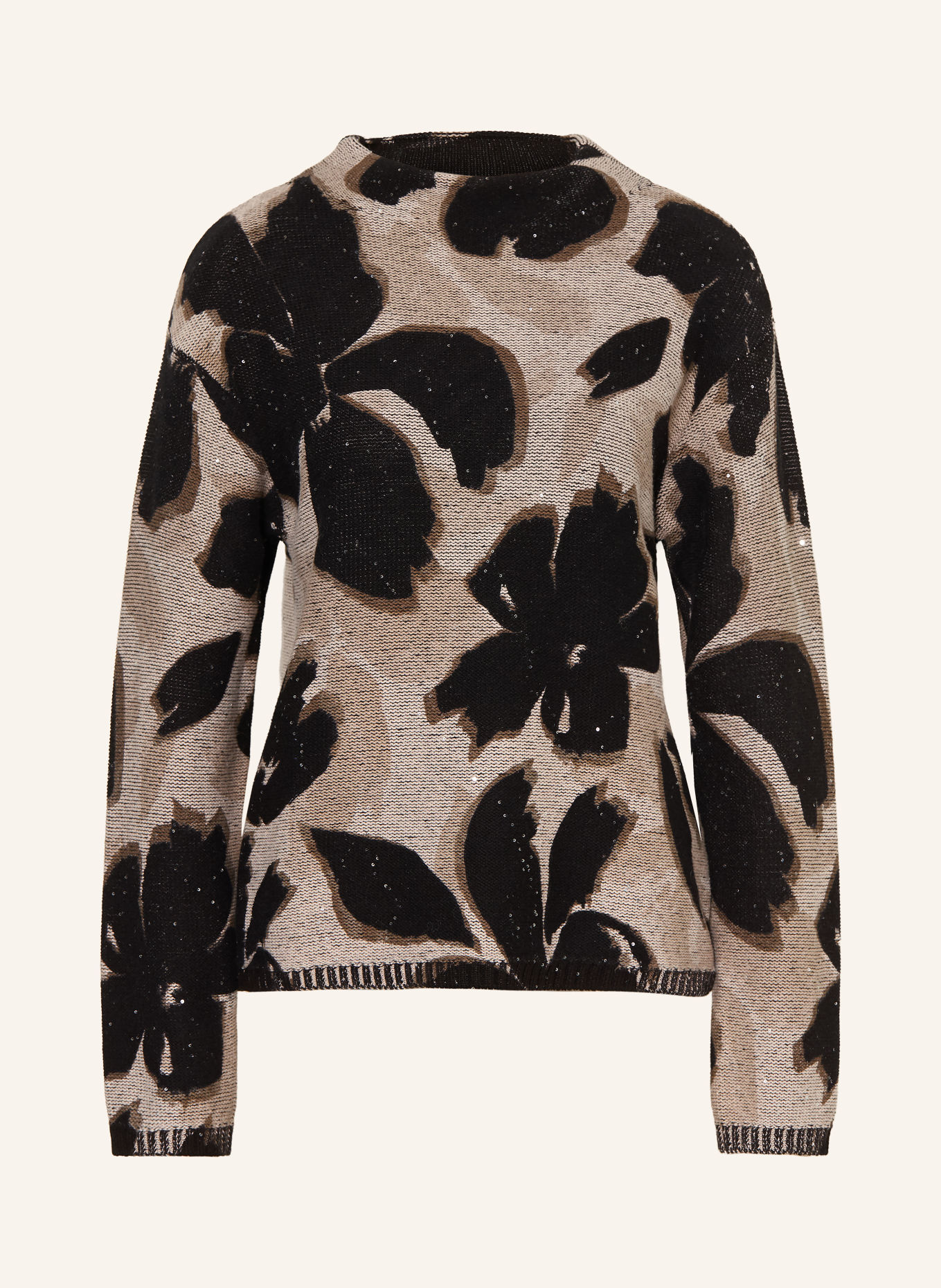Betty Barclay Sequin Sweater: LIGHT GRAY / GRAY / BLACK