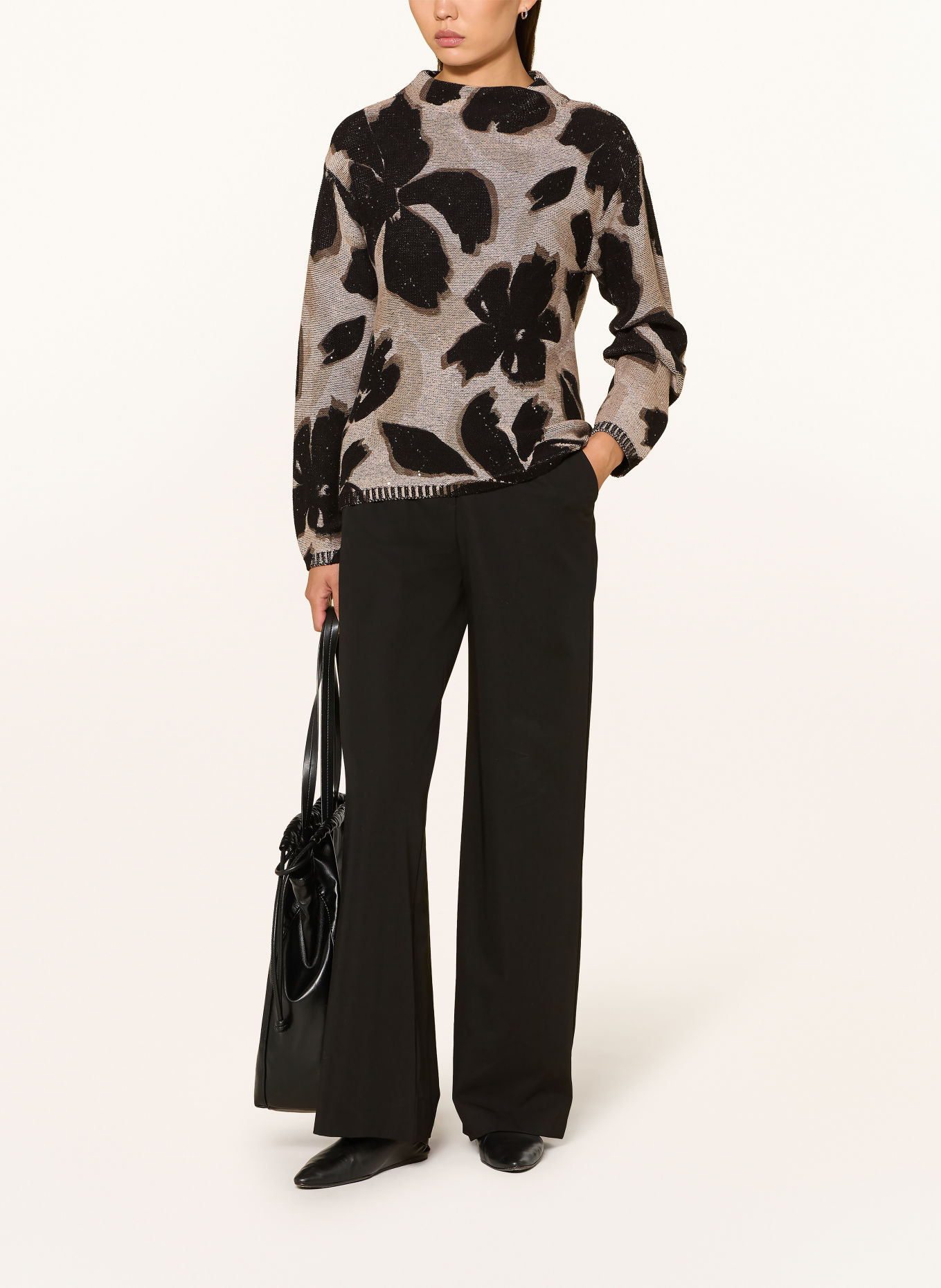 Betty Barclay Sequin Sweater: LIGHT GRAY / GRAY / BLACK