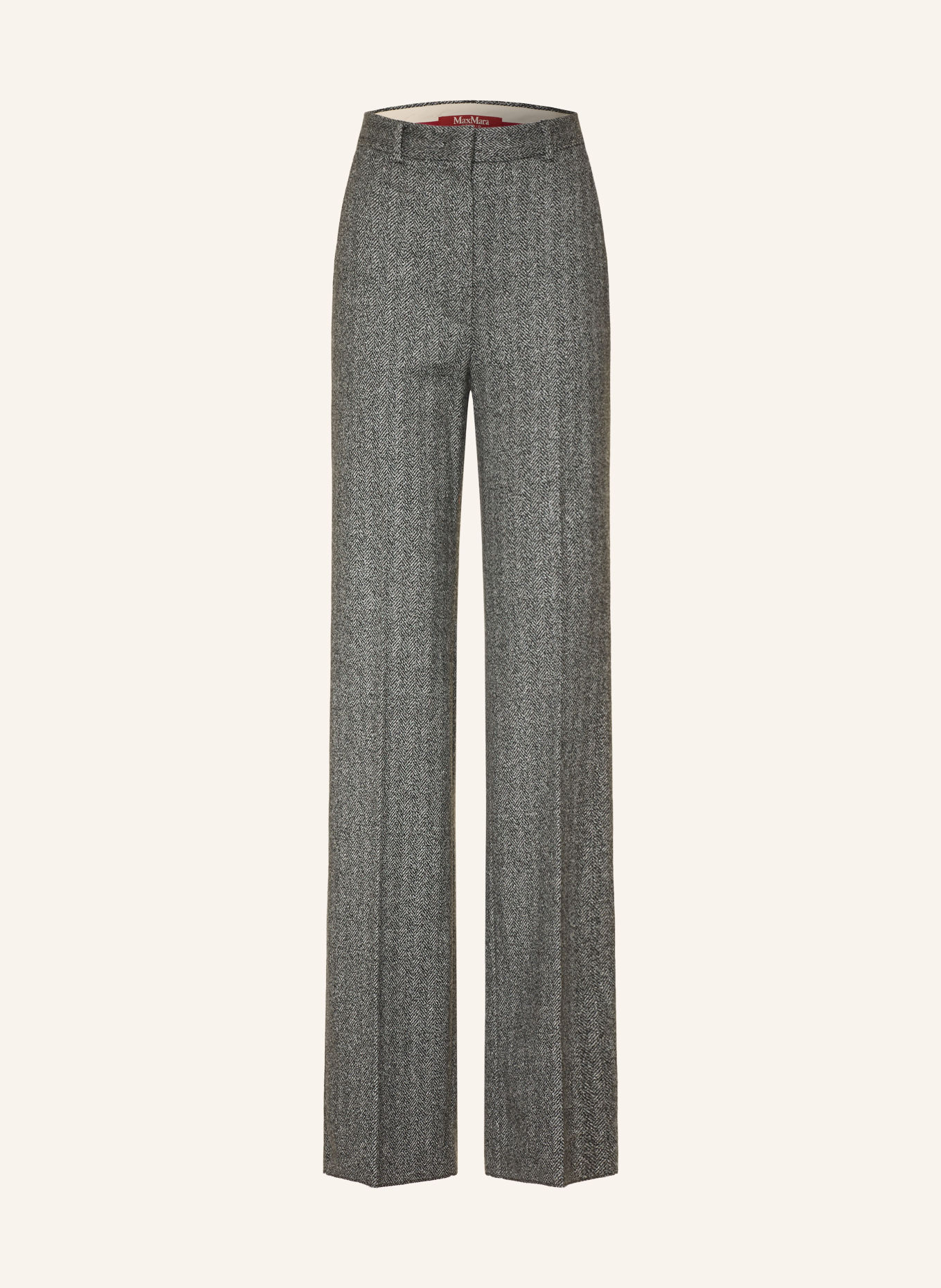 Max Mara STUDIO Marlenehose EDICOLA aus Jersey: SCHWARZ / GRAU / WEISS