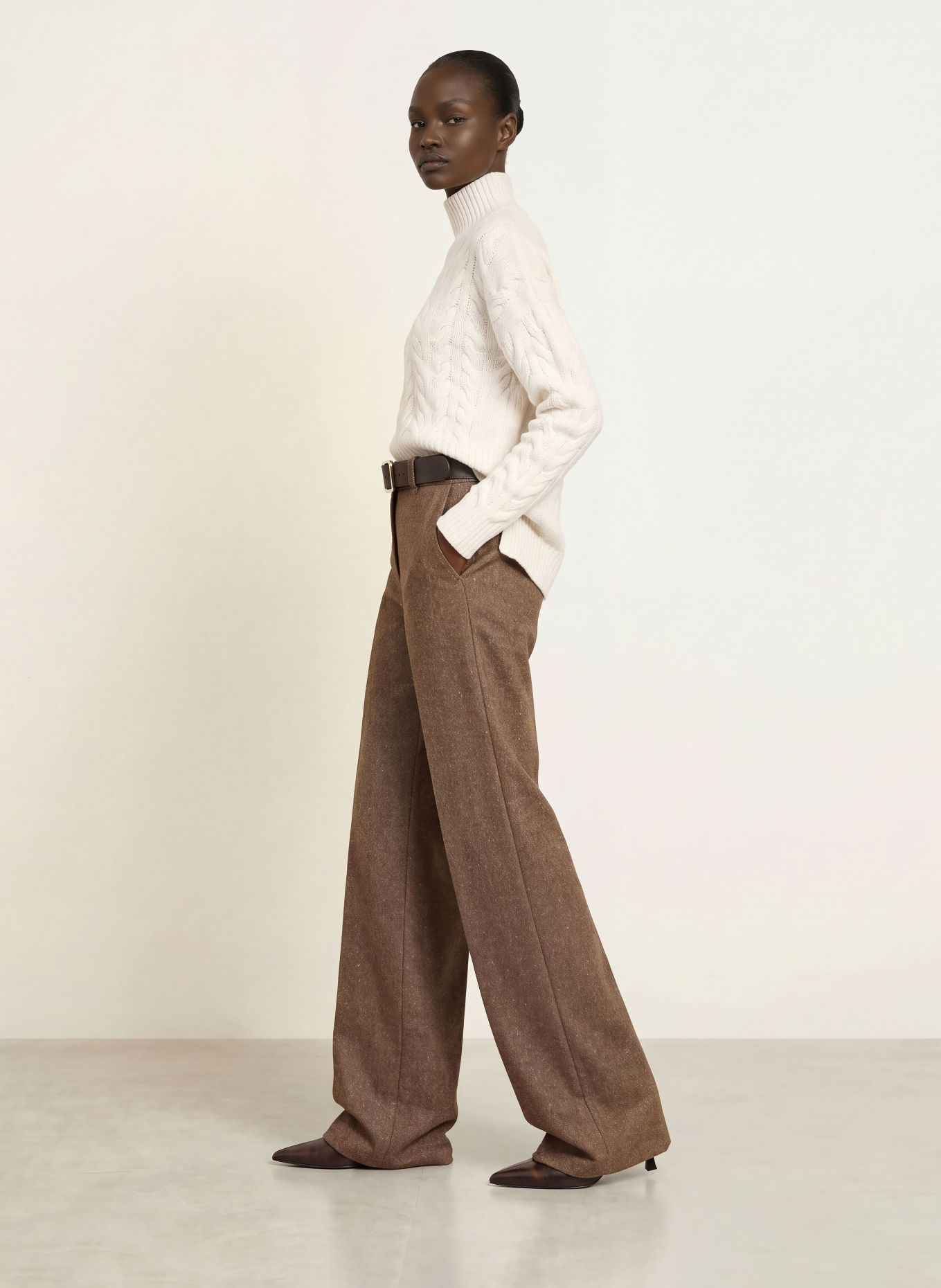 Max Mara STUDIO Marlenehose GIOIA: BRAUN / WEISS