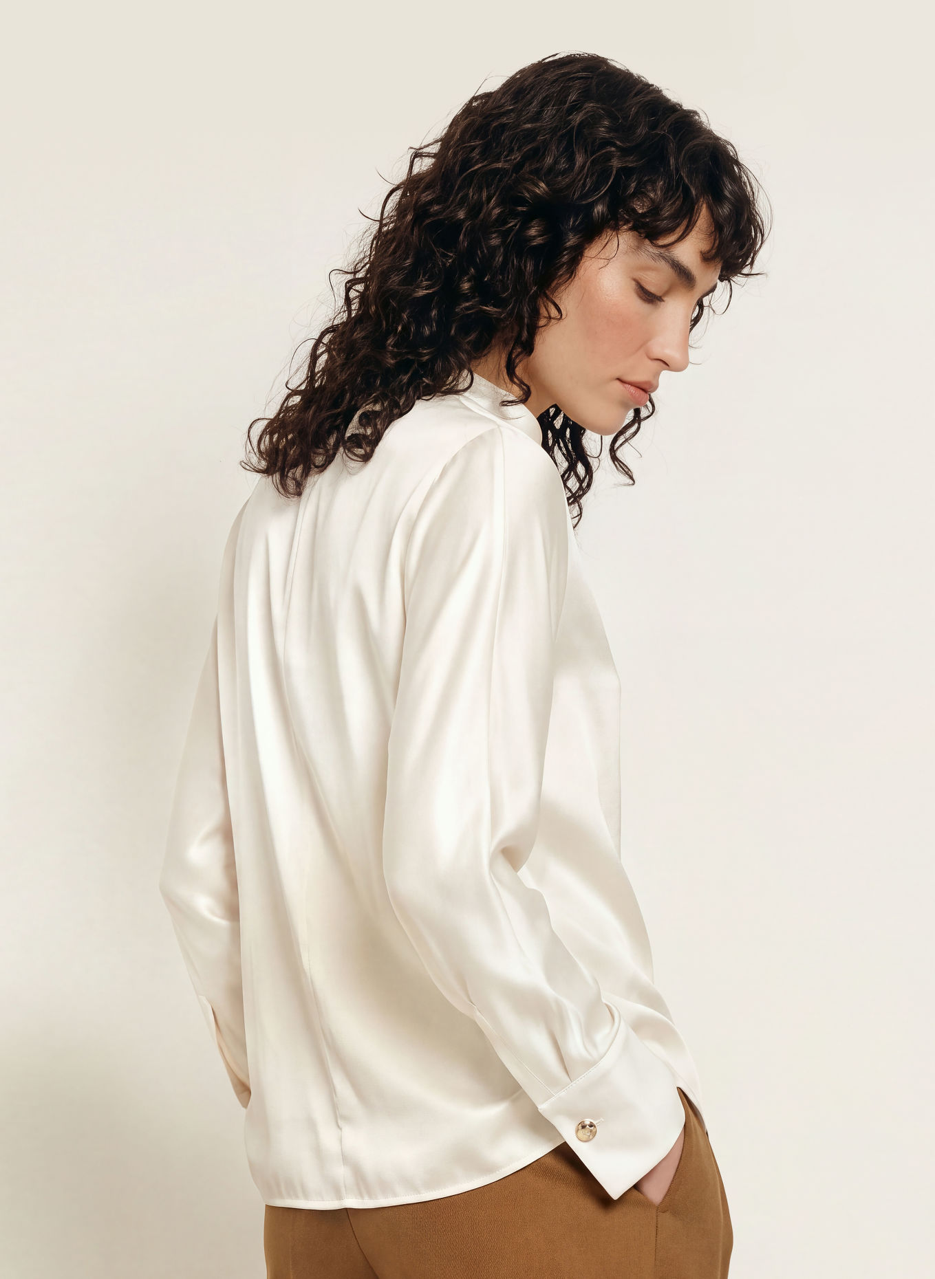 Max Mara STUDIO Chemisier QUINTO avec de la soie: CRÈME