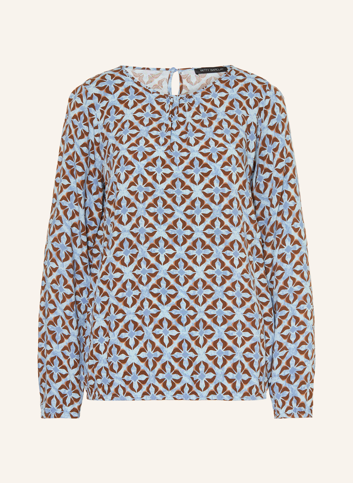 Betty Barclay Blouseshirt: LICHTBLAUW / MARRON FONCÉ / LICHTBLAUW