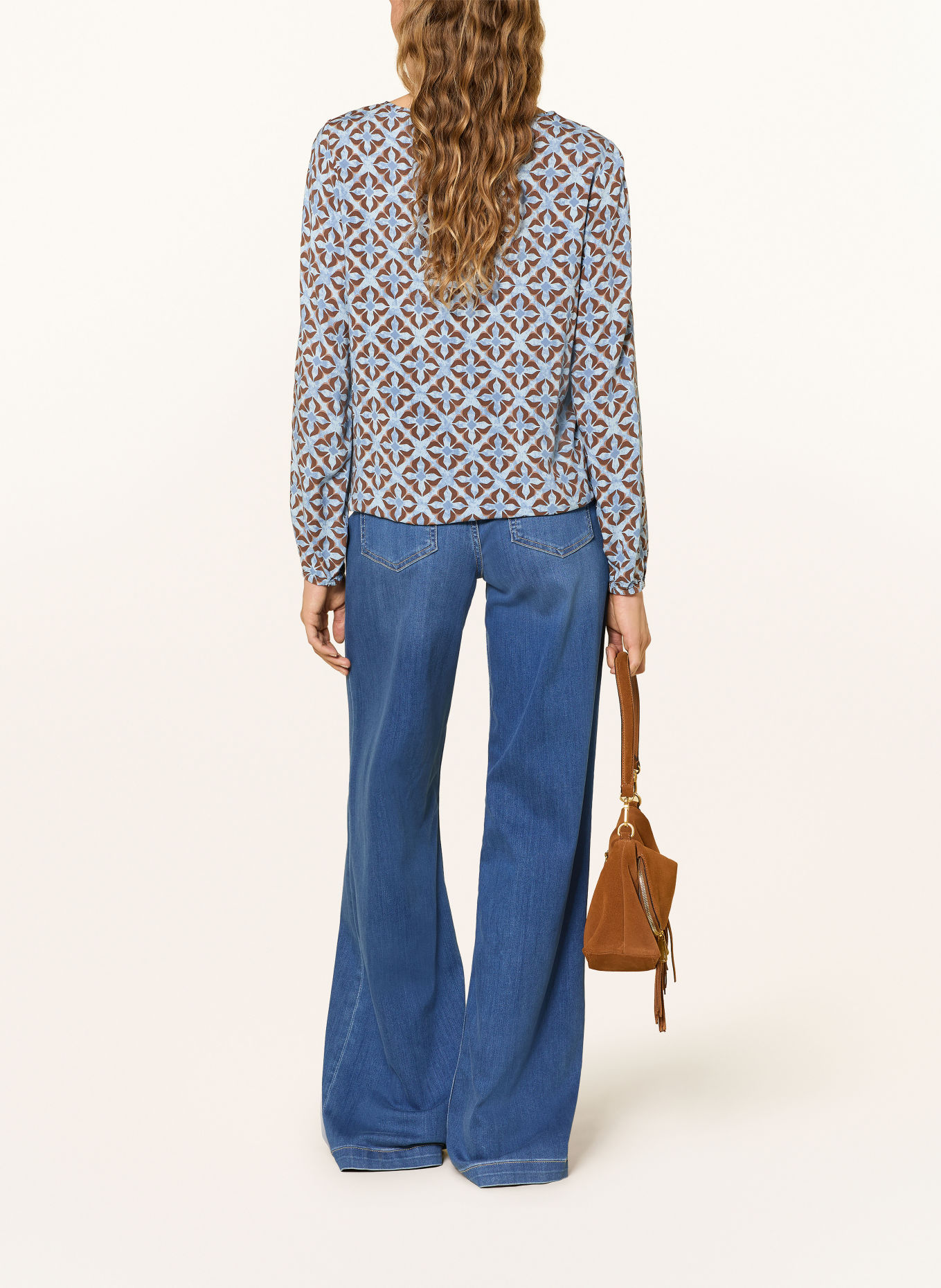 Betty Barclay Blouseshirt: LICHTBLAUW / MARRON FONCÉ / LICHTBLAUW
