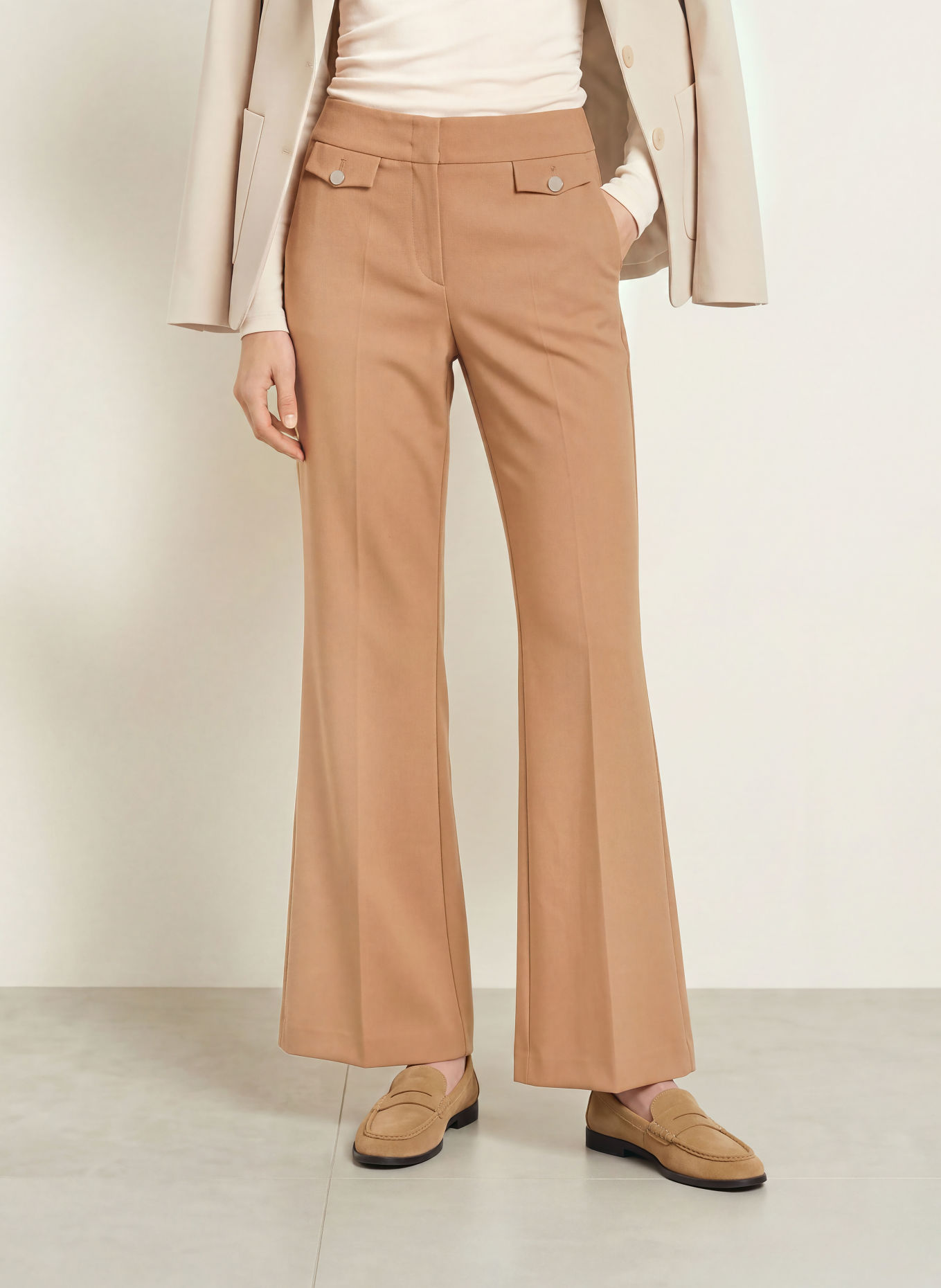 Betty Barclay Broek: CAMEL / ZILVER