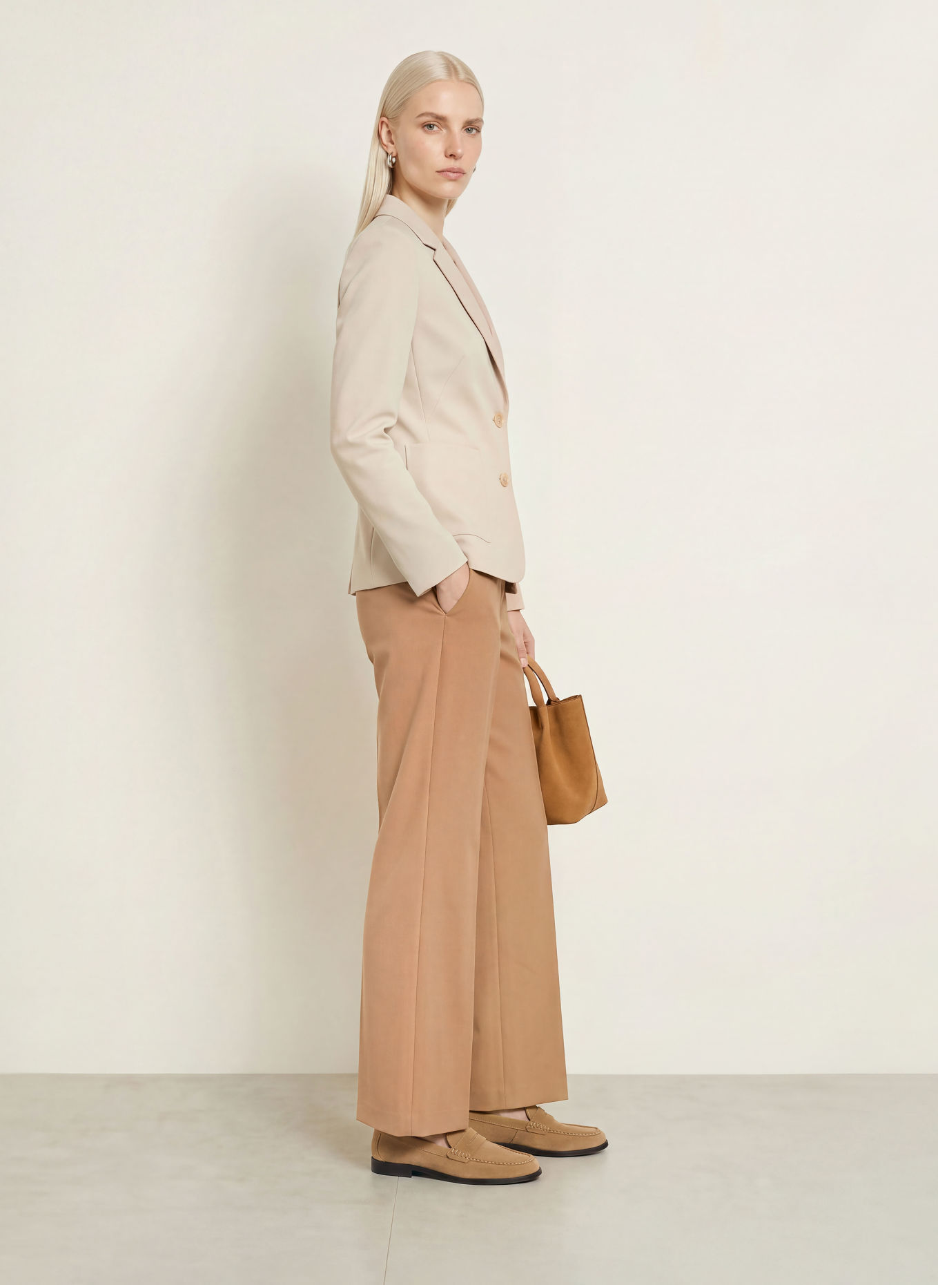 Betty Barclay Broek: CAMEL / ZILVER