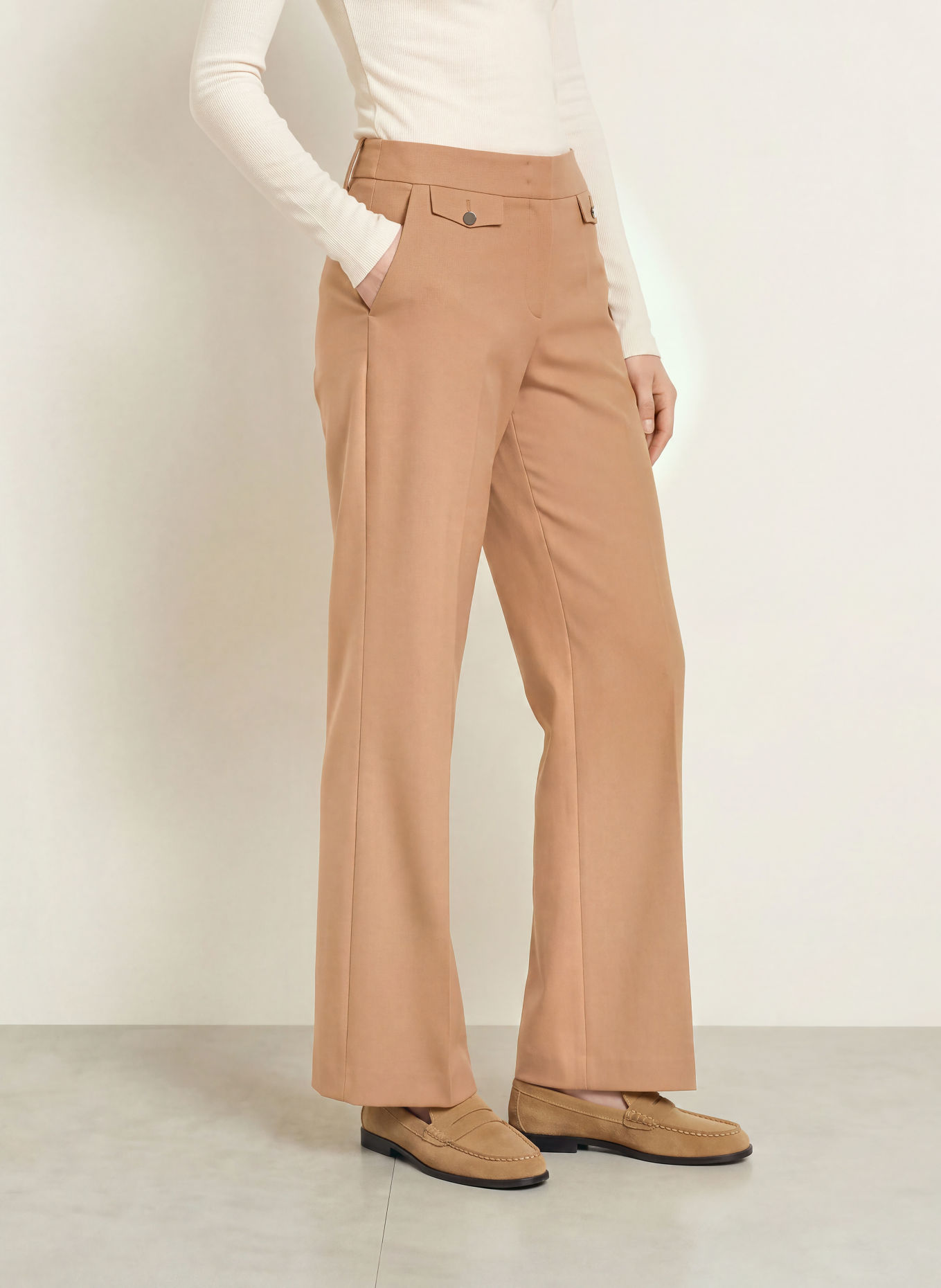 Betty Barclay Broek: CAMEL / ZILVER