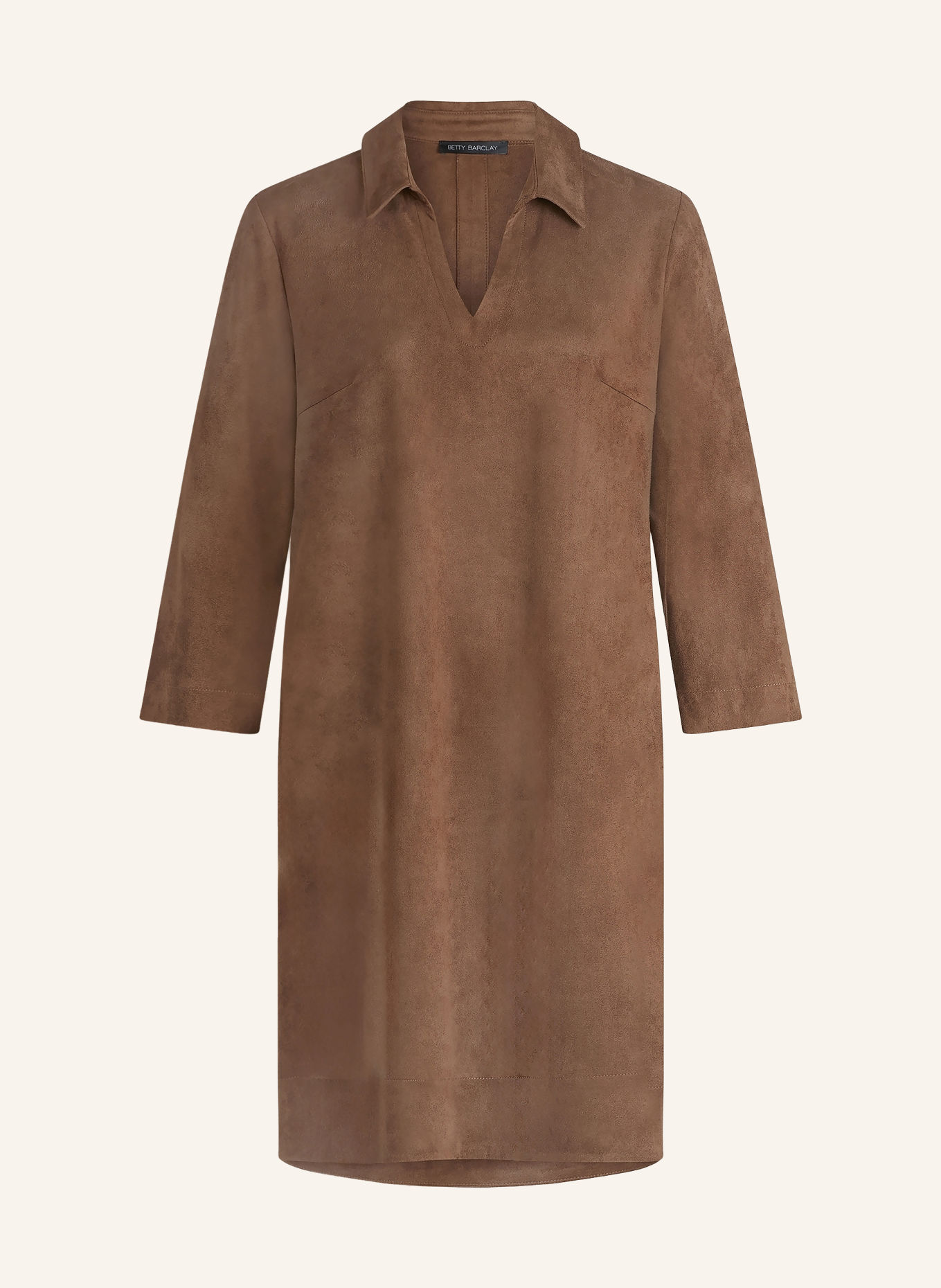 Betty Barclay Leather-look dress with 3/4 sleeves: BROWN