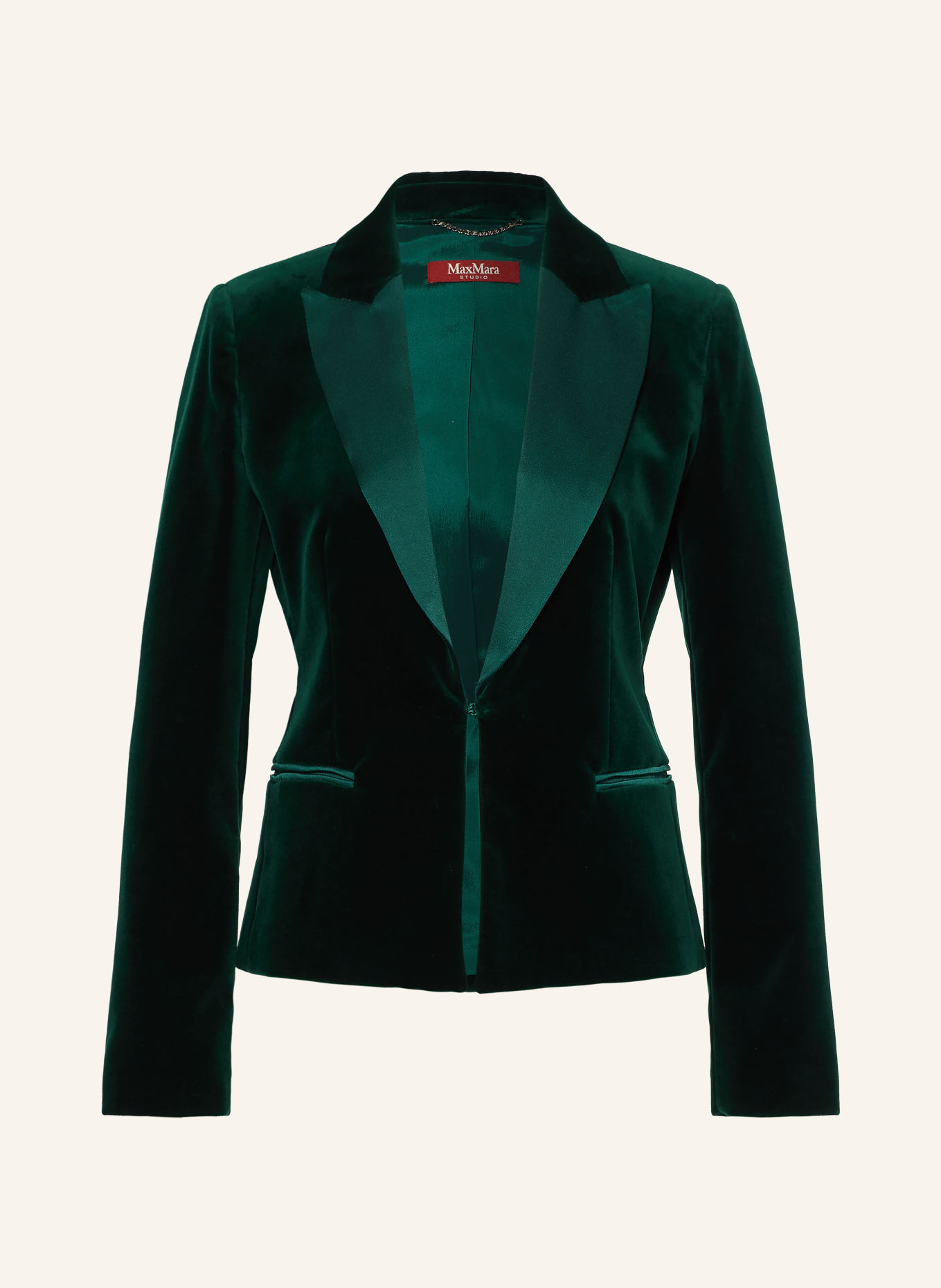 Max Mara STUDIO Blazer en velours FILANTE: GROEN