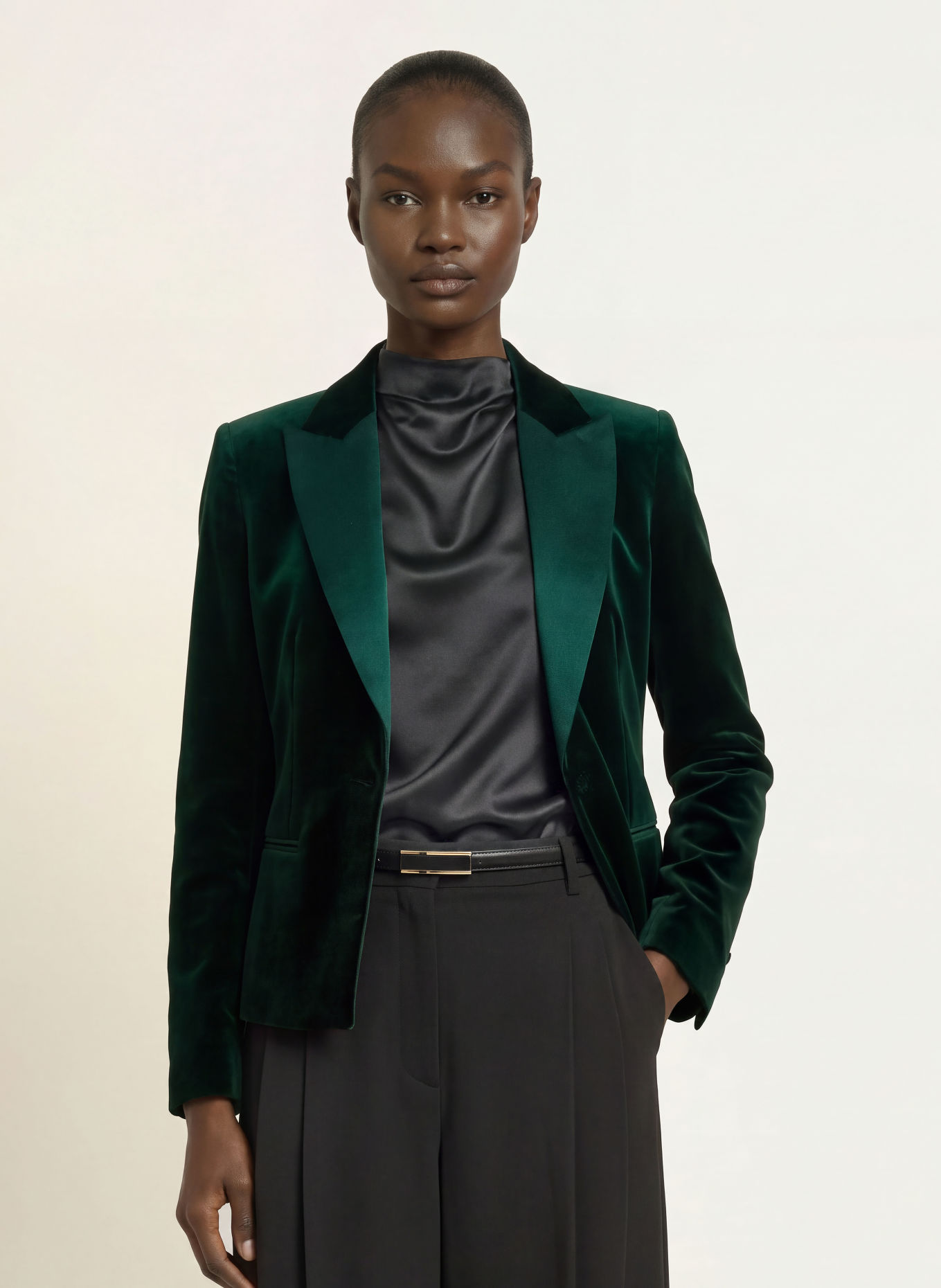 Max Mara STUDIO Blazer en velours FILANTE: GROEN