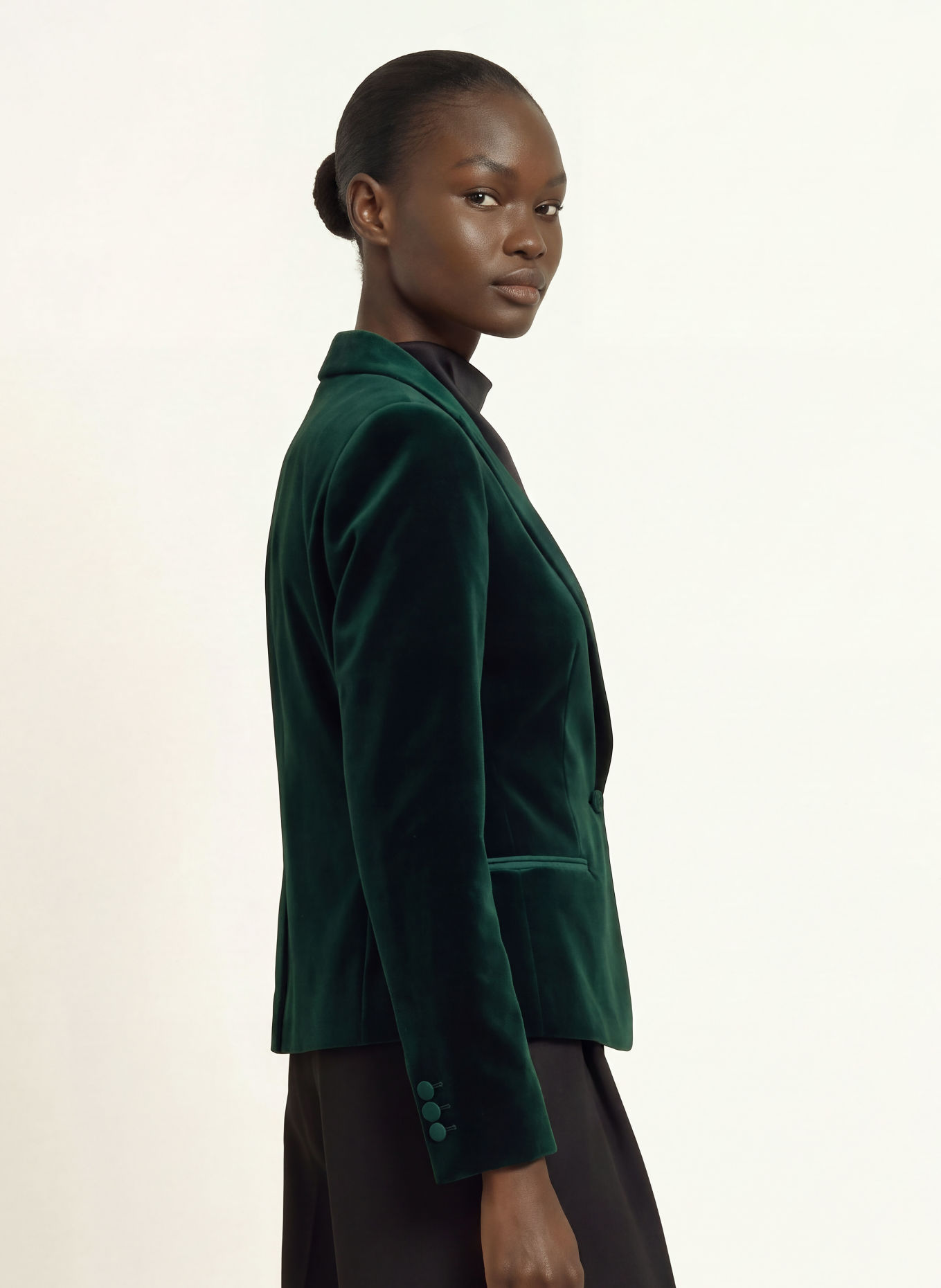 Max Mara STUDIO Blazer en velours FILANTE: GROEN