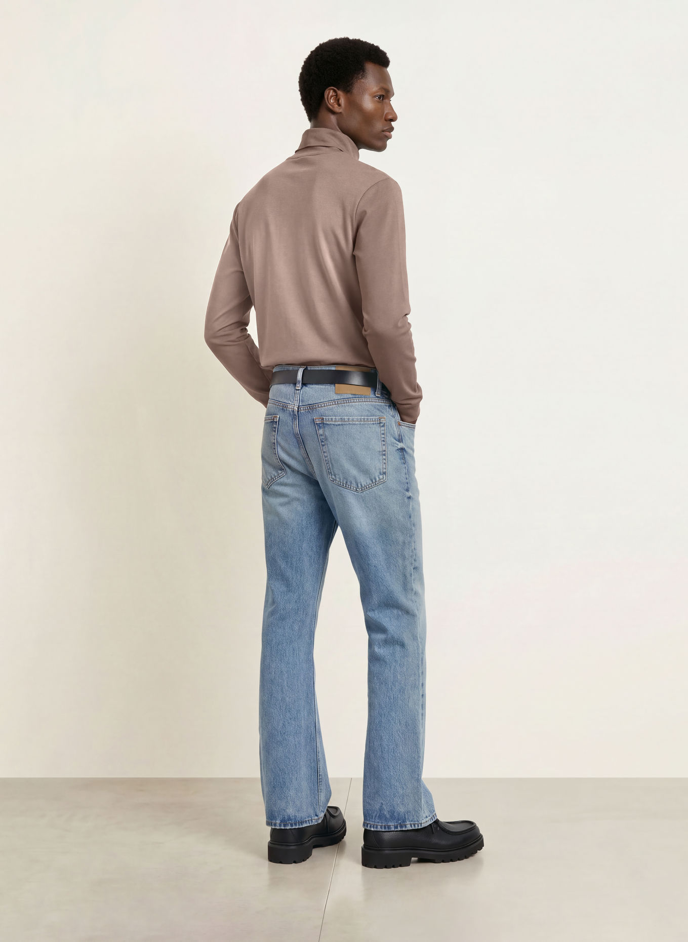 HUGO DEROLLO Turtleneck top: TAUPE
