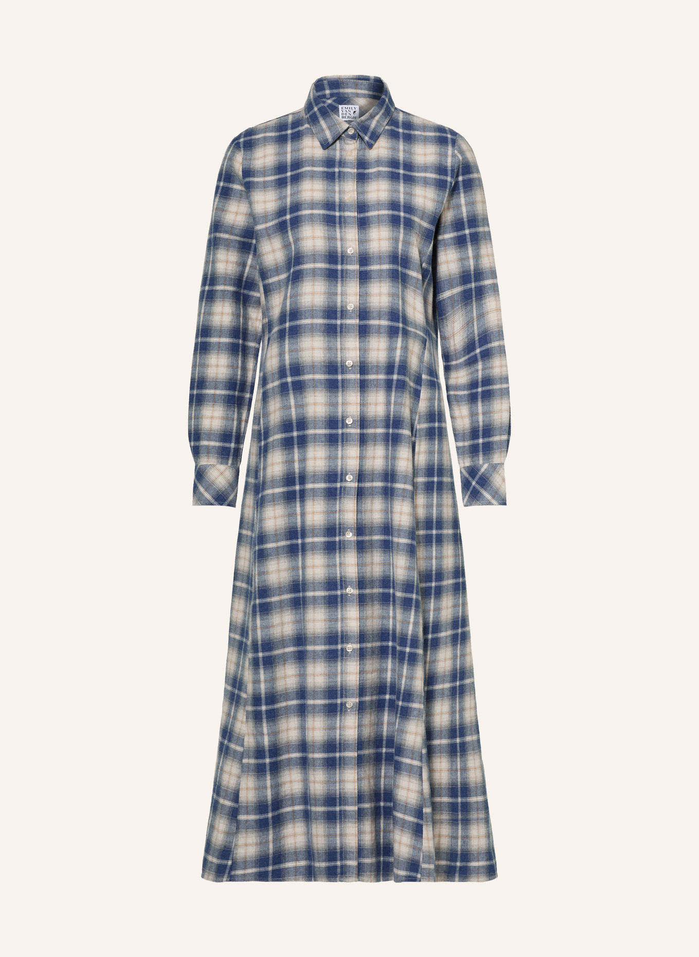 Emily VAN DEN BERGH Hemdblusenkleid: HELLBLAU / CAMEL / CREME