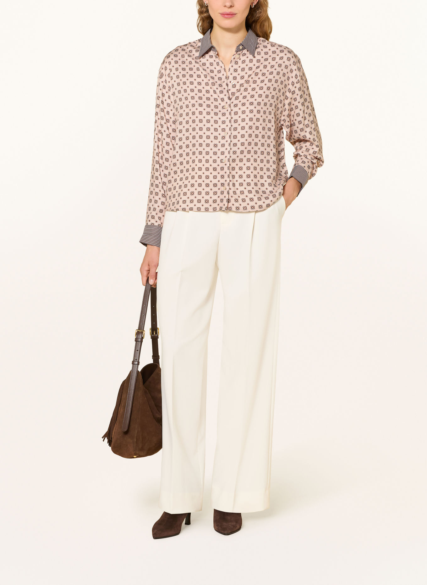 Emily VAN DEN BERGH Shirt blouse: PINK / BROWN / WHITE