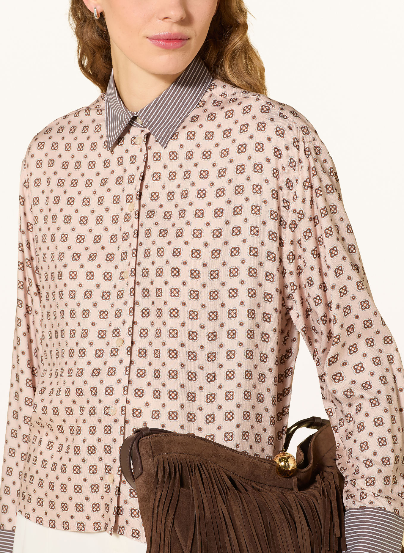 Emily VAN DEN BERGH Shirt blouse: PINK / BROWN / WHITE
